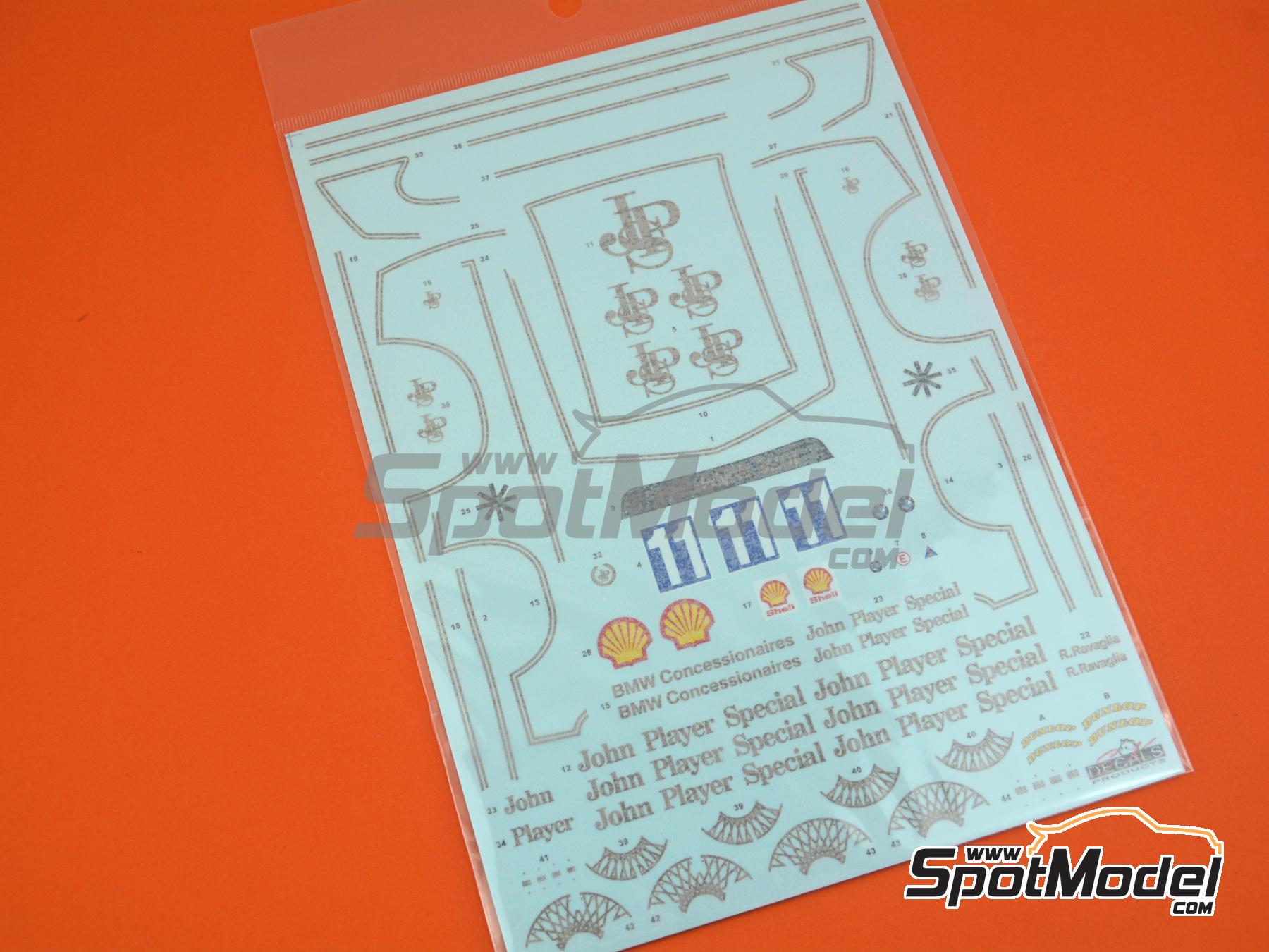 Image 6: BMW 320 E21 Turbo Grupo 5 patrocinado por John Player Special - Grand Prix Selangor Jubilee 1985 | Decoraci&oacute;n en escala&nbsp;1/24 fabricado por SK Decals (ref.&nbsp;SK-24233, tambien SK24233)