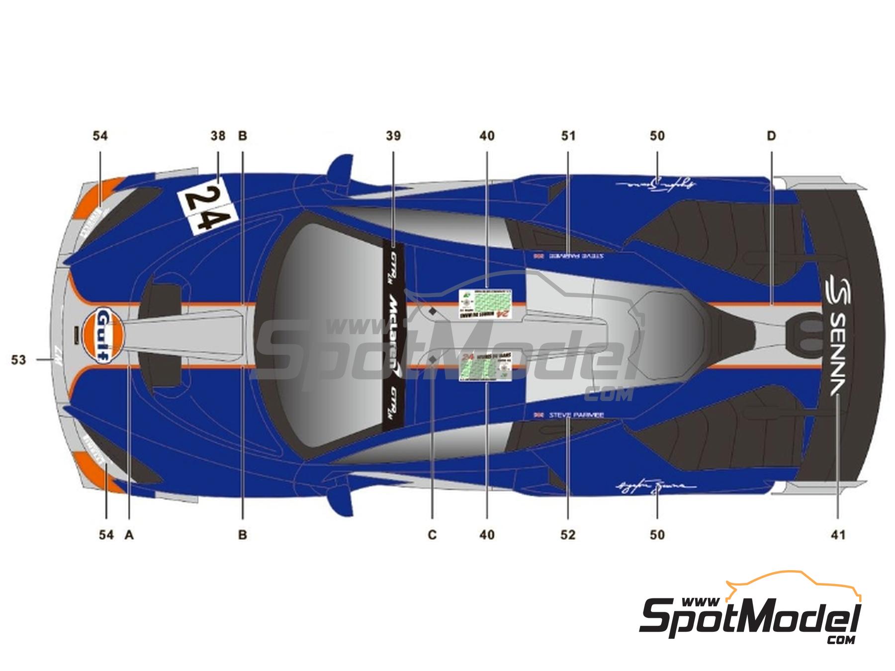 Image 2: McLaren Senna GTR LM - Set B patrocinado por Gulf, Elf | Decoraci&oacute;n en escala&nbsp;1/24 fabricado por SK Decals (ref.&nbsp;SK-24235, tambien SK24235)