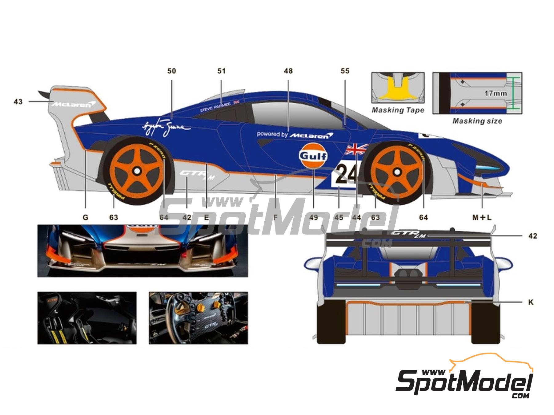 Image 3: McLaren Senna GTR LM - Set B patrocinado por Gulf, Elf | Decoraci&oacute;n en escala&nbsp;1/24 fabricado por SK Decals (ref.&nbsp;SK-24235, tambien SK24235)
