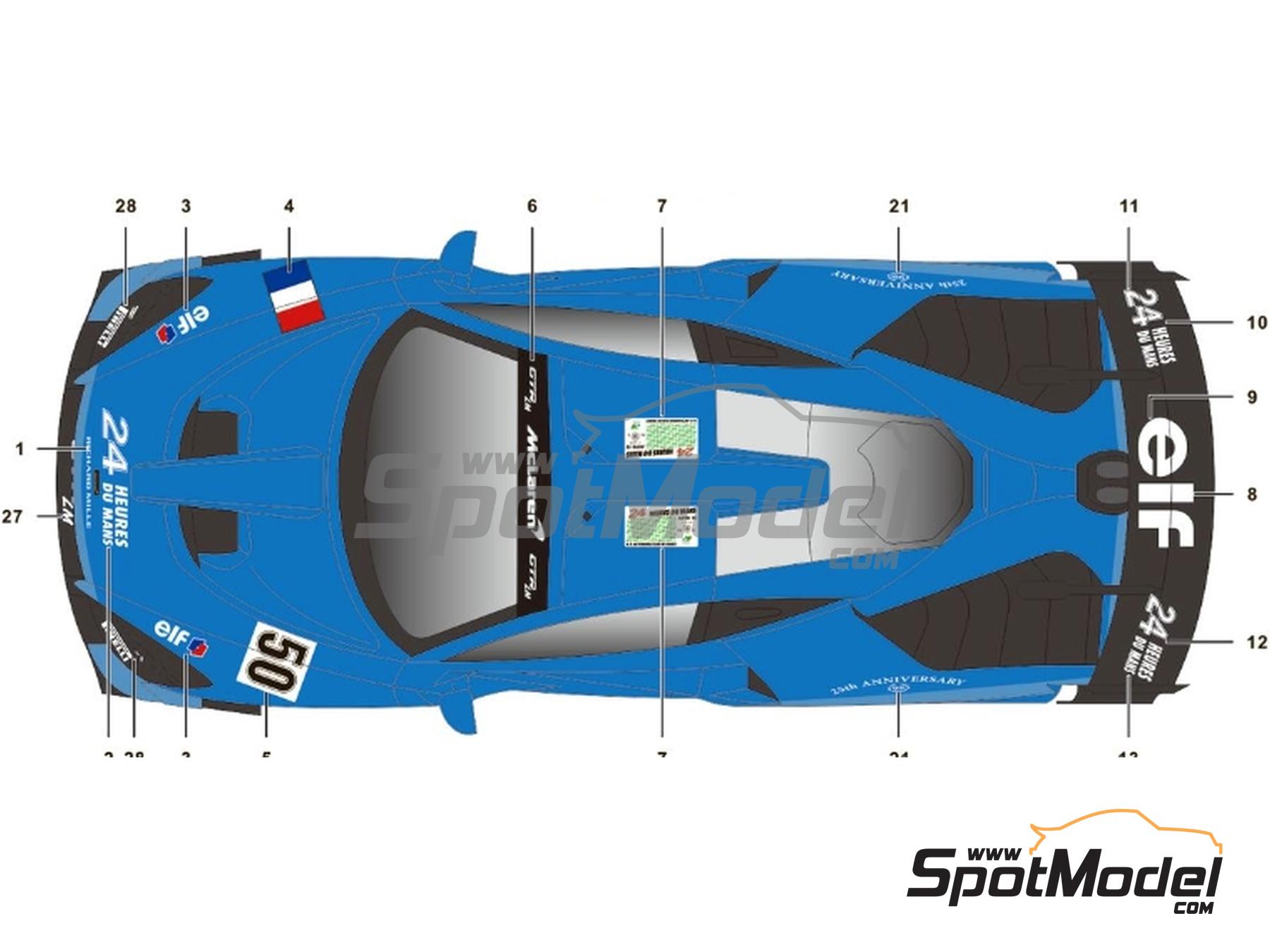 Image 5: McLaren Senna GTR LM - Set B patrocinado por Gulf, Elf | Decoraci&oacute;n en escala&nbsp;1/24 fabricado por SK Decals (ref.&nbsp;SK-24235, tambien SK24235)