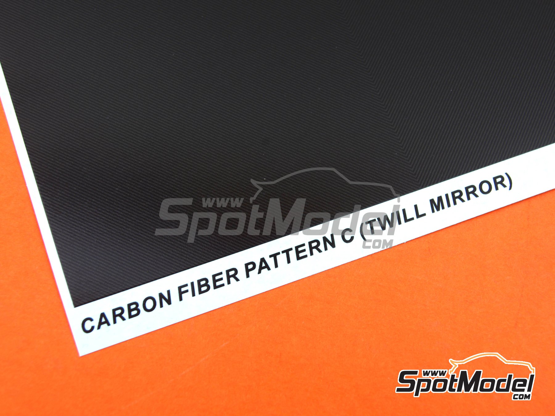 Image 1: Carbon Fiber Decal Pattern C Twill Mirror | Carbon fiber decal in 1/24 scale manufactured by SK Decals (ref. SKCF003, also 1/12, 1/16, 1/18, 1/24 and 1/25)