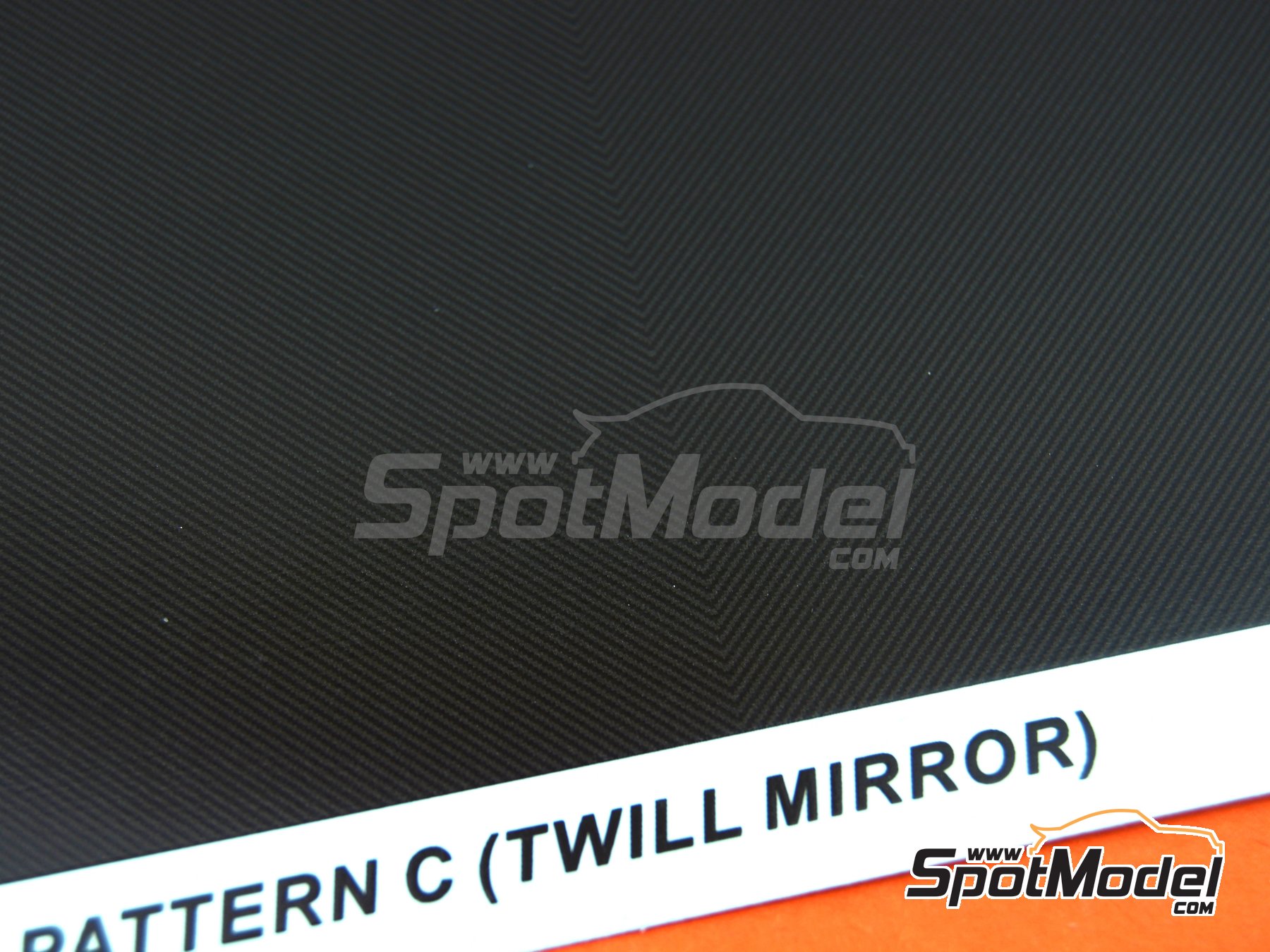 Image 2: Carbon Fiber Decal Pattern C Twill Mirror | Carbon fiber decal in 1/24 scale manufactured by SK Decals (ref. SKCF003, also 1/12, 1/16, 1/18, 1/24 and 1/25)