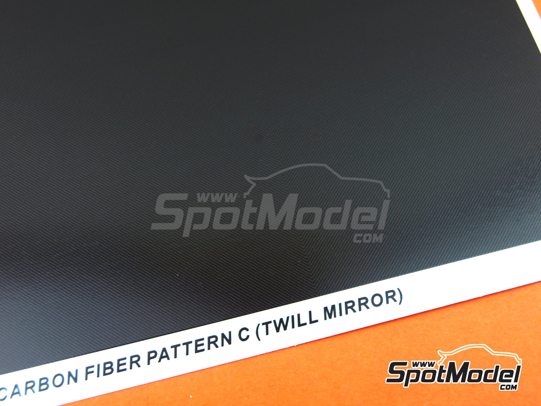Image 3: Carbon Fiber Decal Pattern C Twill Mirror | Carbon fiber decal in 1/24 scale manufactured by SK Decals (ref. SKCF003, also 1/12, 1/16, 1/18, 1/24 and 1/25)