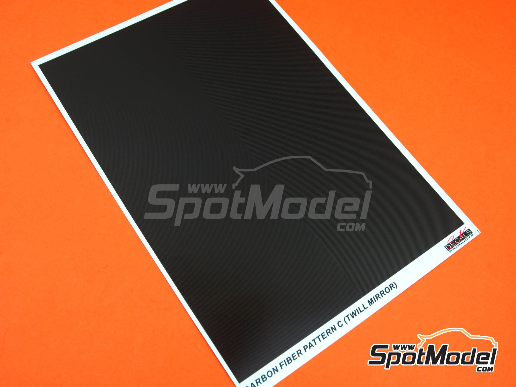 Image 5: Carbon Fiber Decal Pattern C Twill Mirror | Carbon fiber decal in 1/24 scale manufactured by SK Decals (ref. SKCF003, also 1/12, 1/16, 1/18, 1/24 and 1/25)