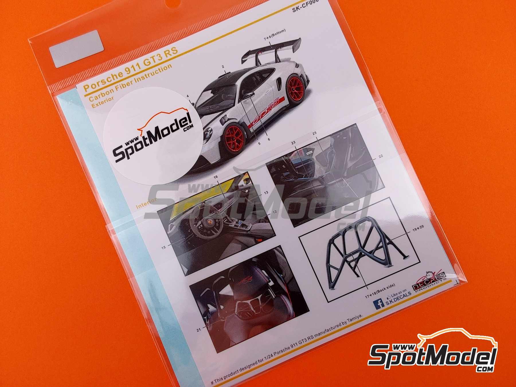 Image 4: Porsche 911 992 GT3 RS | Carbon fibre pattern decal set in 1/24 scale manufactured by SK Decals (ref.&nbsp;SKCF006)