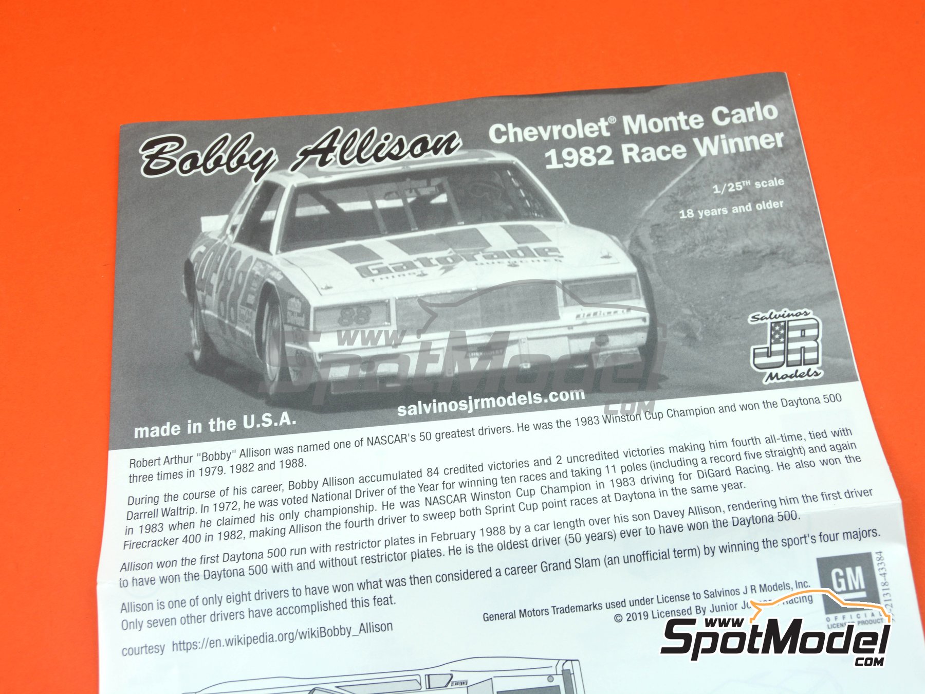 Bobby Allison Chevrolet Monte Carlo #88 Gatorade 1:24 stock car model kit 