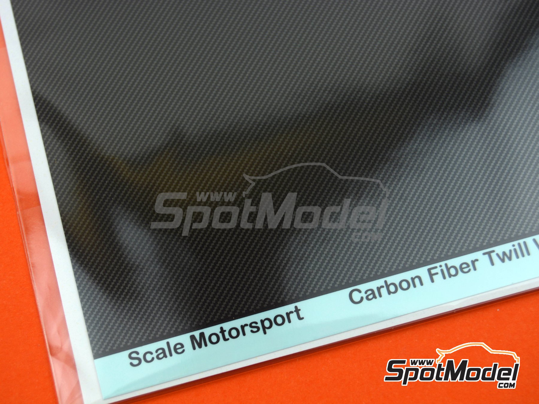 Image 4: Fibra de carbono trama diagonal gris plateado y negra con textura de tama&ntilde;o super grande | Calca de trama de fibra de carbono en escala&nbsp;1/12 fabricado por Scale Motorsport (ref.&nbsp;SM1012, tambien 1012)