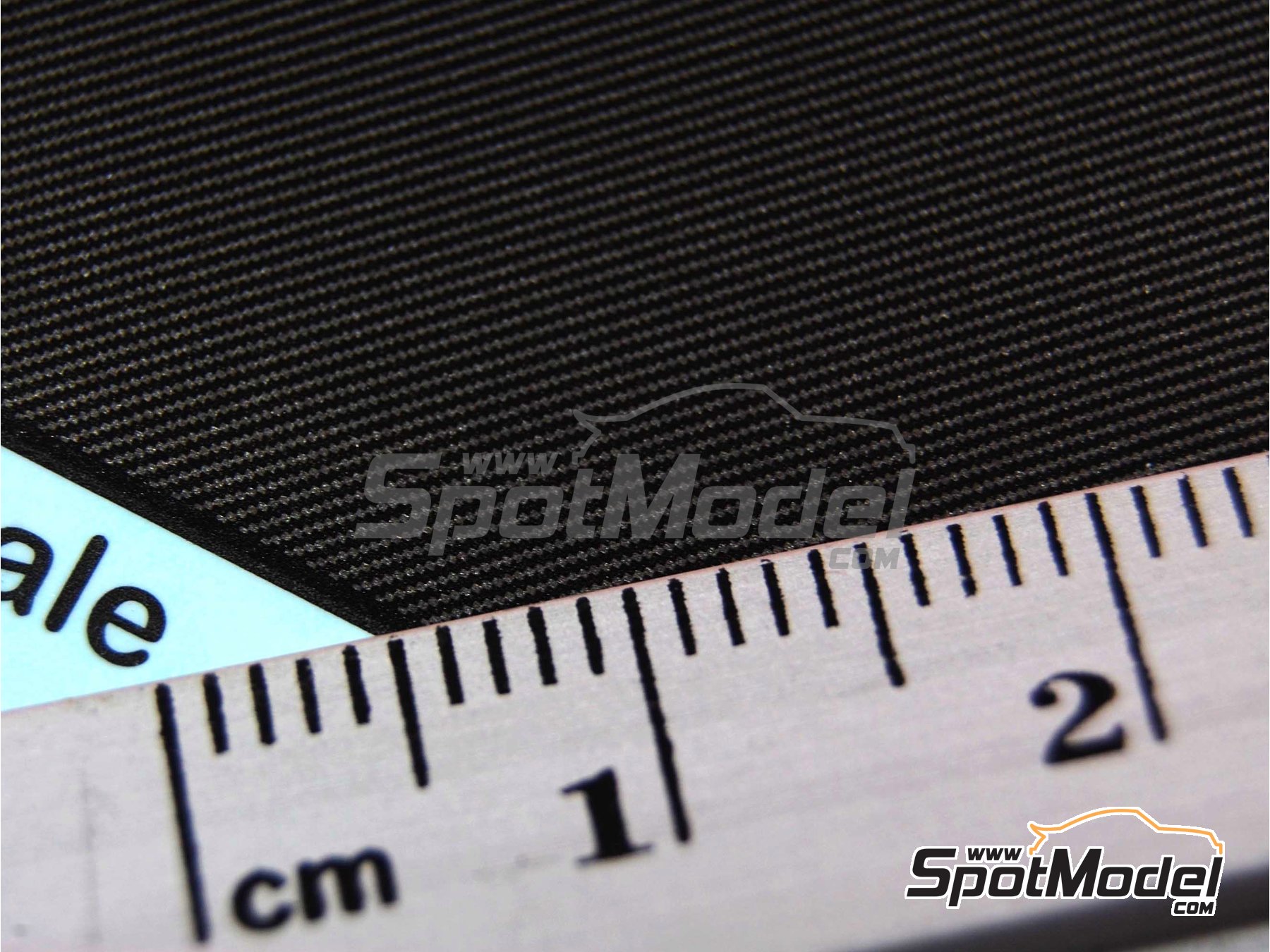 Image 3: Medium size twill weave carbon fiber pattern in black | Carbon fiber decal in 1/24 scale manufactured by Scale Motorsport (ref. SM1024, also 1024)