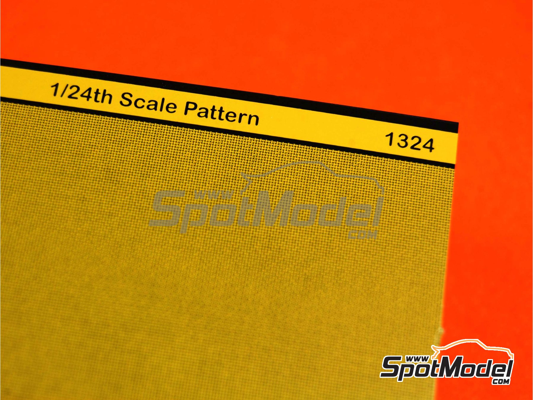 Image 4: Kevlar amarillo sobre fondo negro con trama entrelazada tamaño mediano | Calca de trama de kevlar en escala 1/24 fabricado por Scale Motorsport (ref. SM1324, tambien 1324)