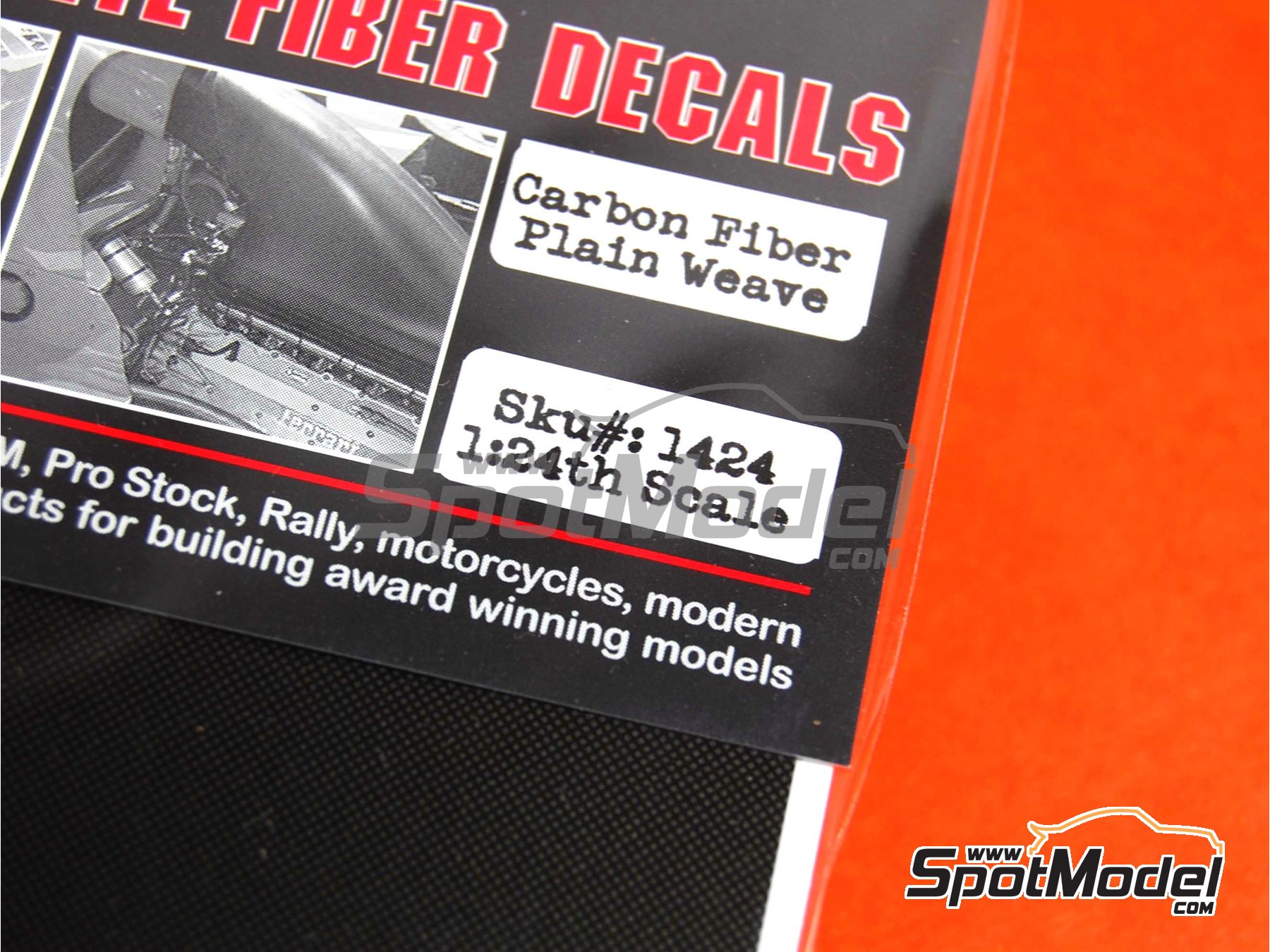 Scale Motorsport 1/24 Composite Fiber Decal Plain Weave Black 1524 x 