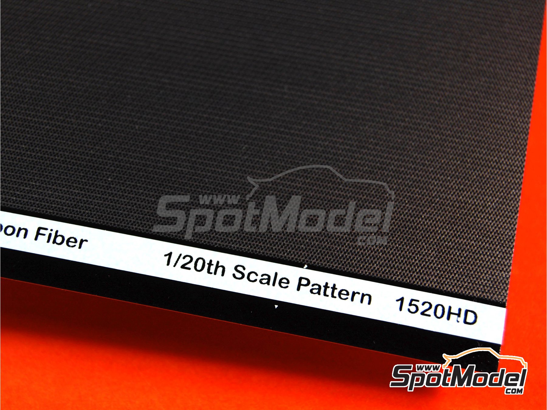 Image 2: Fibra de carbono de alta definicion con textura de tamaño grande | Calca de trama de fibra de carbono en escala 1/20 fabricado por Scale Motorsport (ref. SM1520, tambien 0810614005205 y 1520)