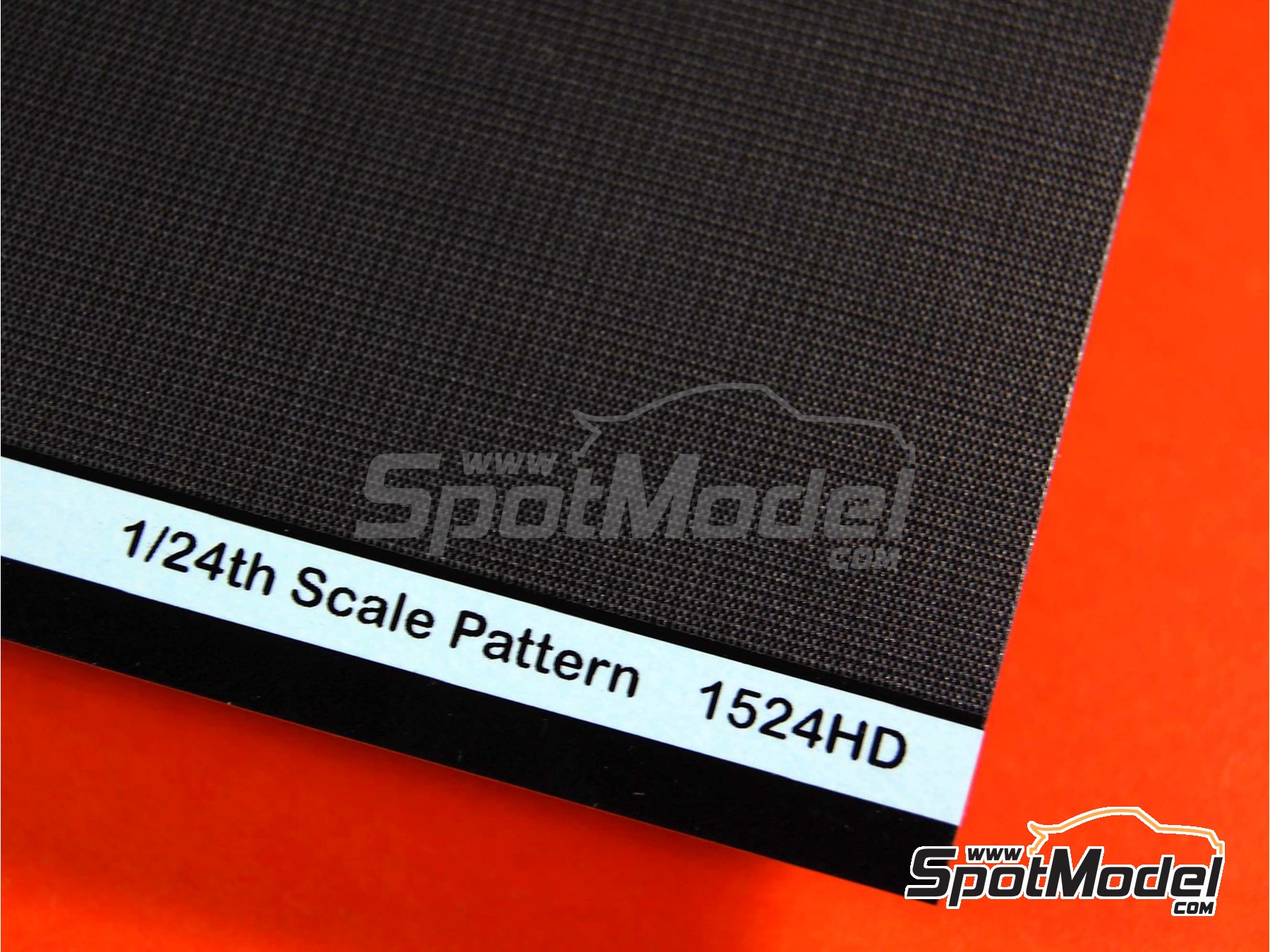 Image 1: Fibra de carbono de alta definicion con textura de tama&ntilde;o mediano gris metalizado y negro | Calca de trama de fibra de carbono en escala&nbsp;1/24 fabricado por Scale Motorsport (ref.&nbsp;SM1524, tambien 1524)