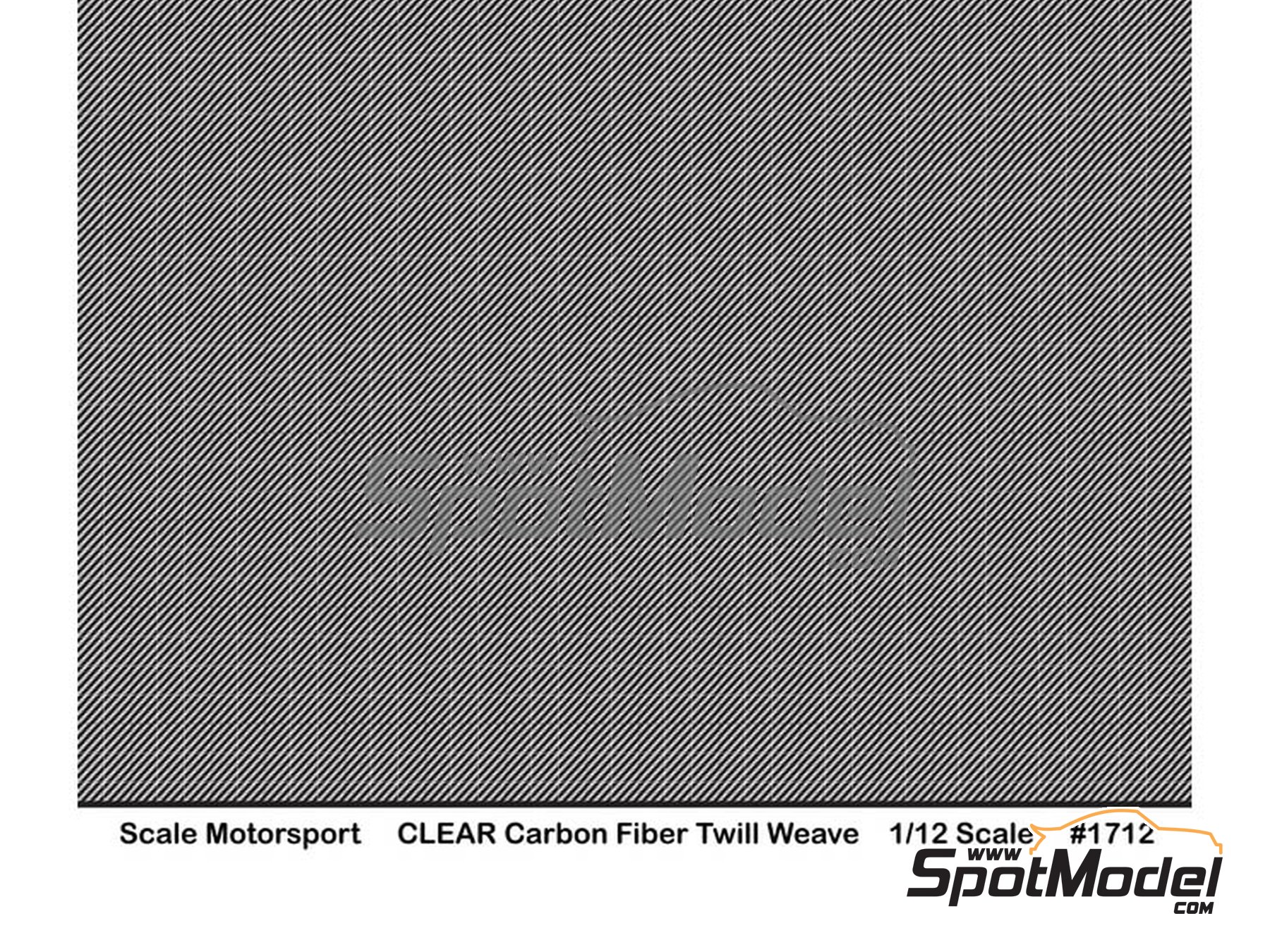 Image 1: Clear Carbon fiber twill weave large pattern | Carbon fiber decal in 1/12 scale manufactured by Scale Motorsport (ref.&nbsp;SM1712, also 1712)