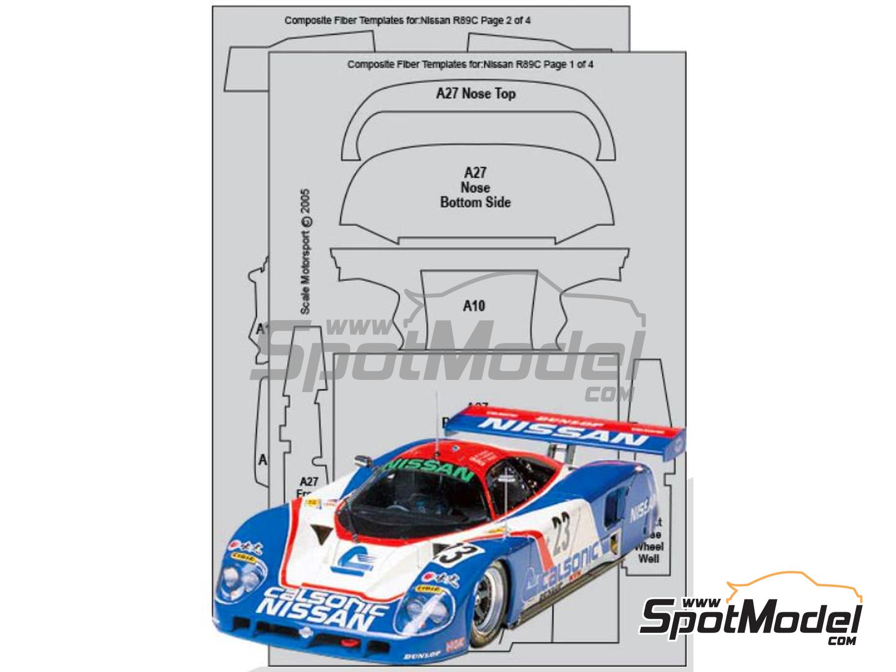 Image 1: Nissan R89C | Carbon fibre pattern decal set in 1/24 scale manufactured by Scale Motorsport (ref.&nbsp;SM7014, also 0810614007049 and 7014)