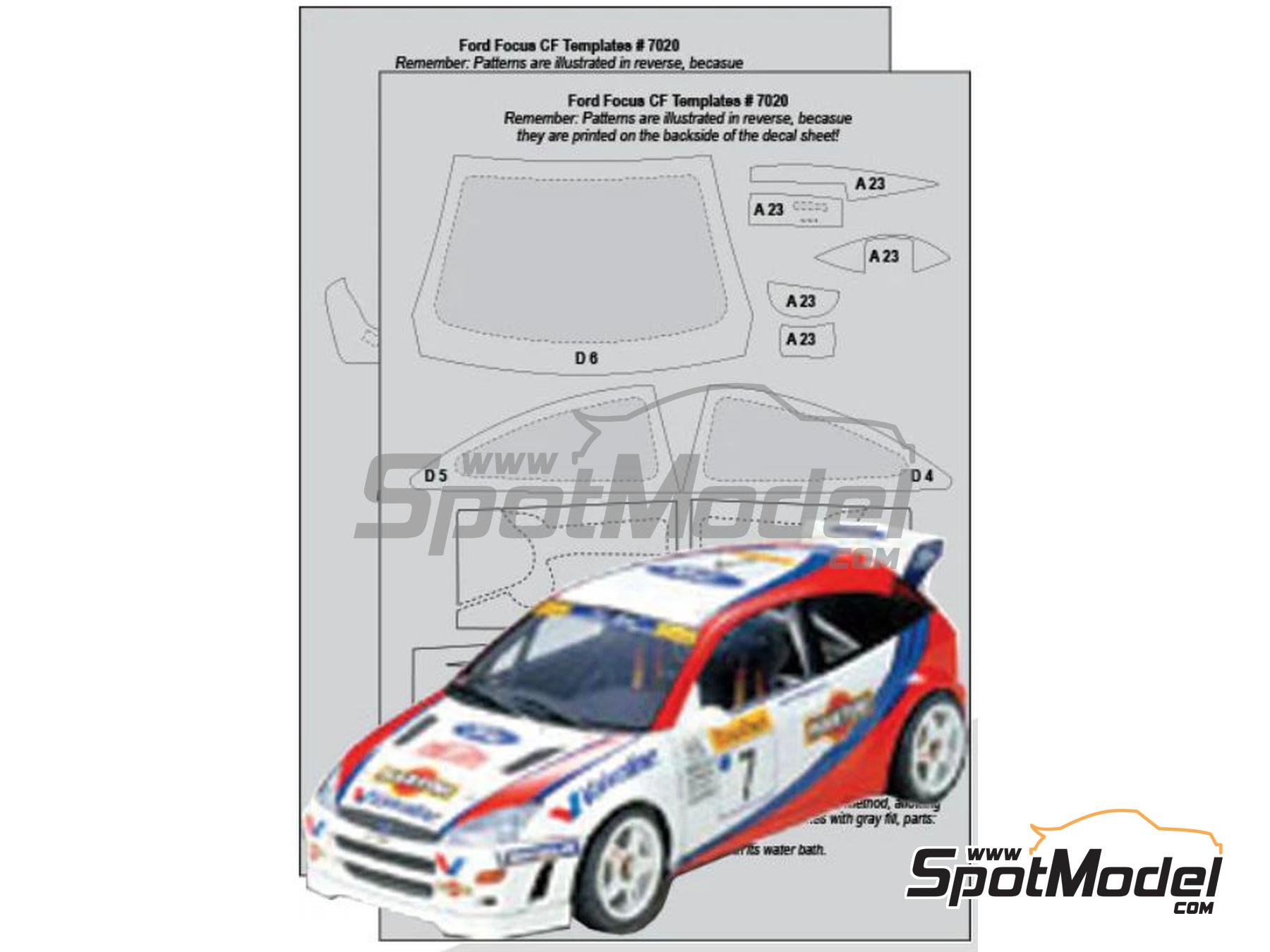 Image 1: Ford Focus WRC | Carbon fibre pattern decal set in 1/24 scale manufactured by Scale Motorsport (ref.&nbsp;SM7020, also 0810614000200 and 7020)