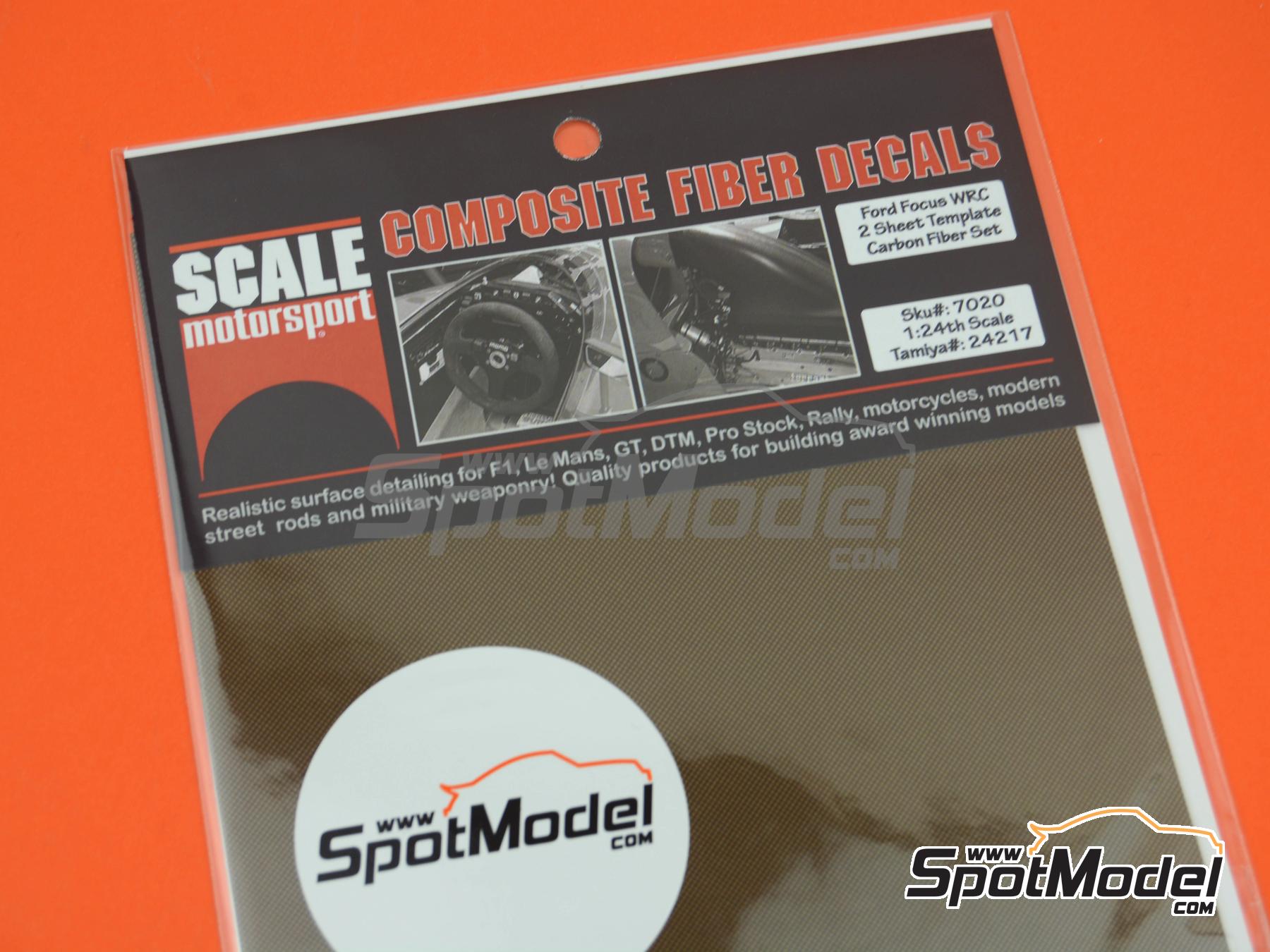 Image 2: Ford Focus WRC | Carbon fibre pattern decal set in 1/24 scale manufactured by Scale Motorsport (ref.&nbsp;SM7020, also 0810614000200 and 7020)