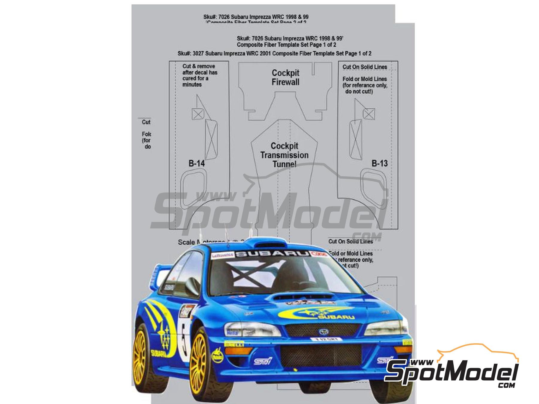 Image 1: Subaru Impreza WRC -  1998 y 1999 | Patron de fibra de carbono en calca en escala&nbsp;1/24 fabricado por Scale Motorsport (ref.&nbsp;SM7026, tambien 7026)