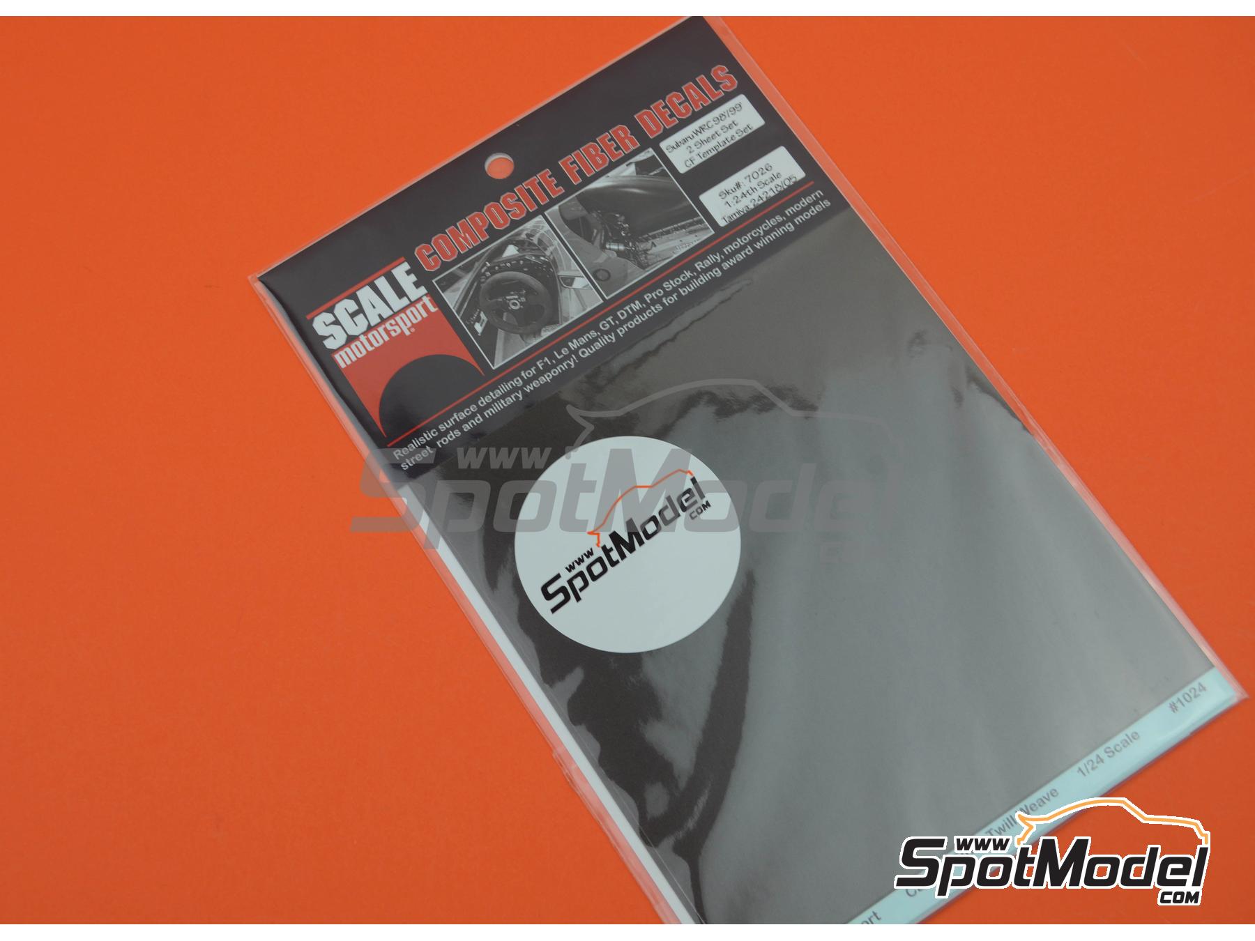 Image 3: Subaru Impreza WRC -  1998 y 1999 | Patron de fibra de carbono en calca en escala&nbsp;1/24 fabricado por Scale Motorsport (ref.&nbsp;SM7026, tambien 7026)