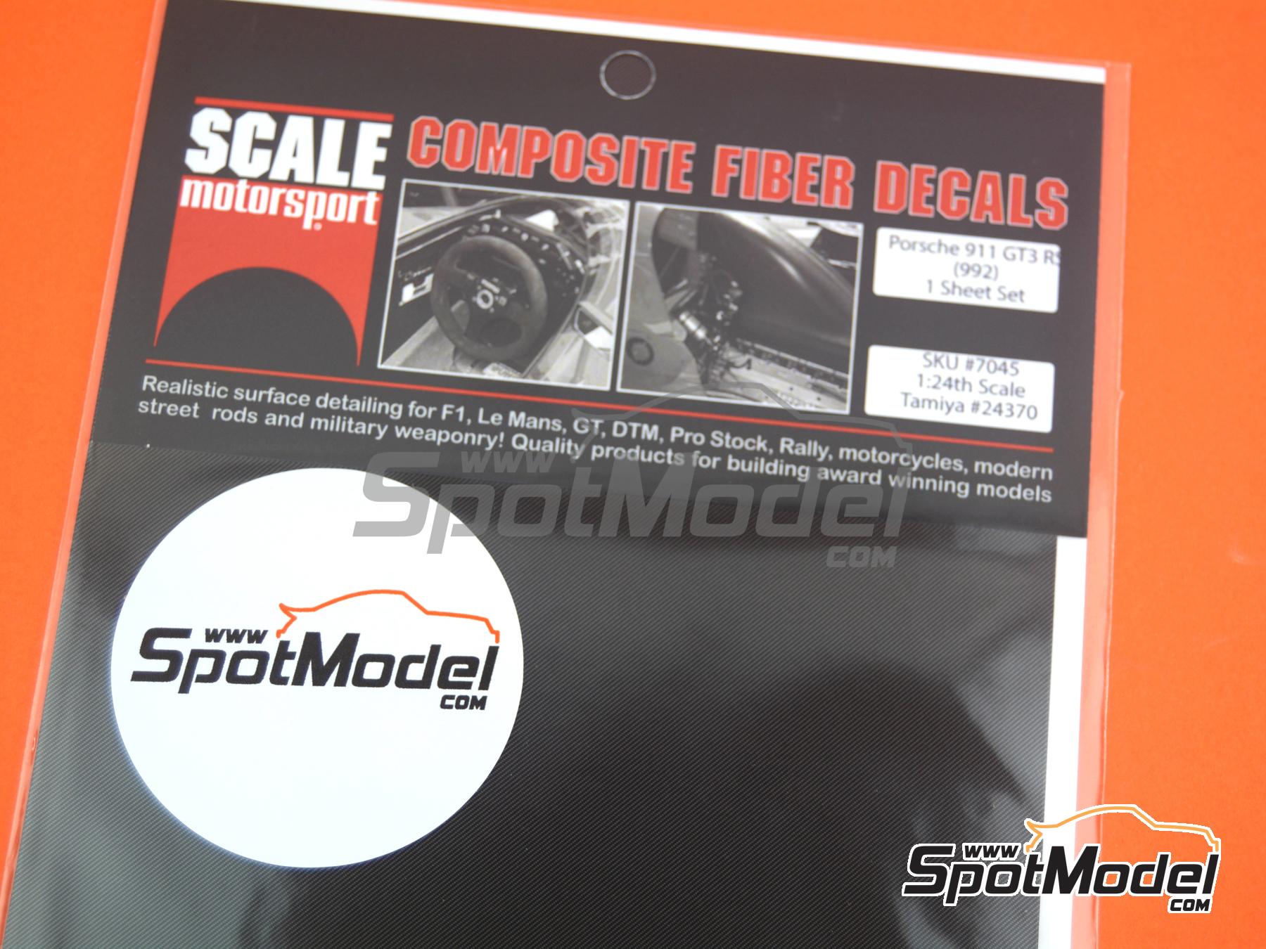 Image 2: Porsche 911 992 GT3 RS | Carbon fibre pattern decal set in 1/24 scale manufactured by Scale Motorsport (ref.&nbsp;SM7045, also 7045)