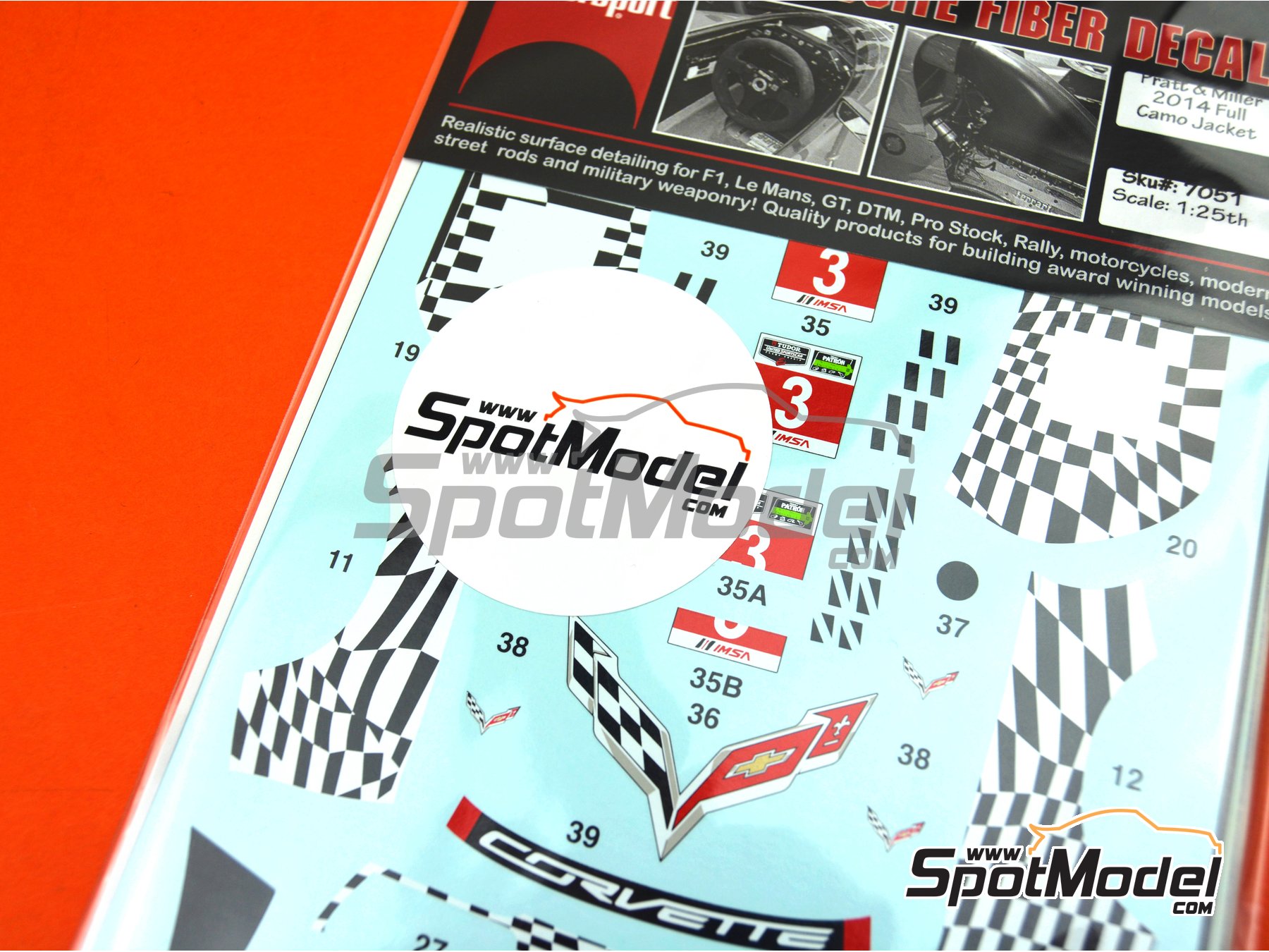 Image 3: Chevrolet Corvette C7.R Camouflage - IMSA | Marking / livery in 1/25 scale manufactured by Scale Motorsport (ref.&nbsp;SM7051, also 7051)