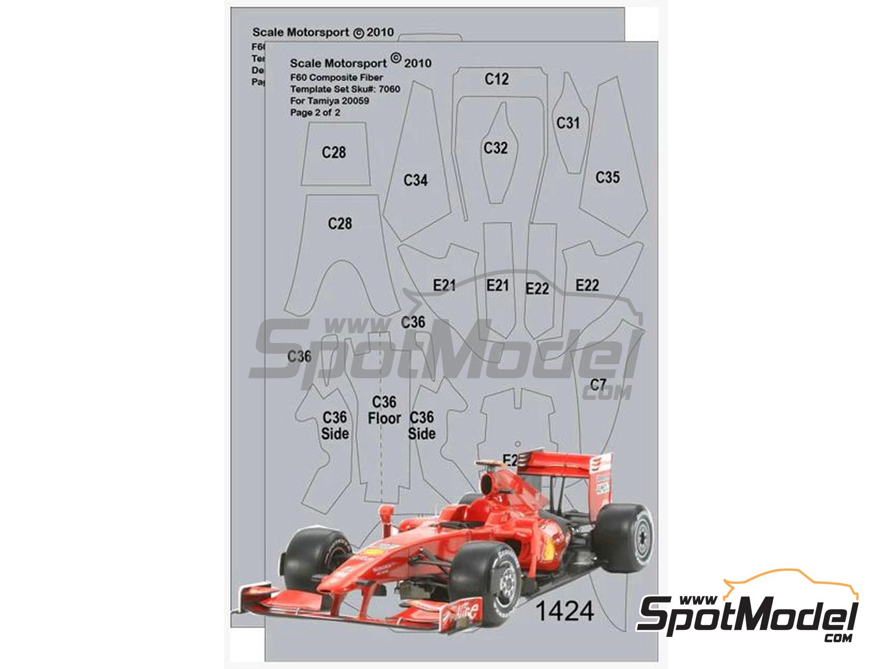 Image 1: Ferrari F60 | Patron de fibra de carbono en calca en escala&nbsp;1/20 fabricado por Scale Motorsport (ref.&nbsp;SM7060, tambien 0810614007285 y 7060)