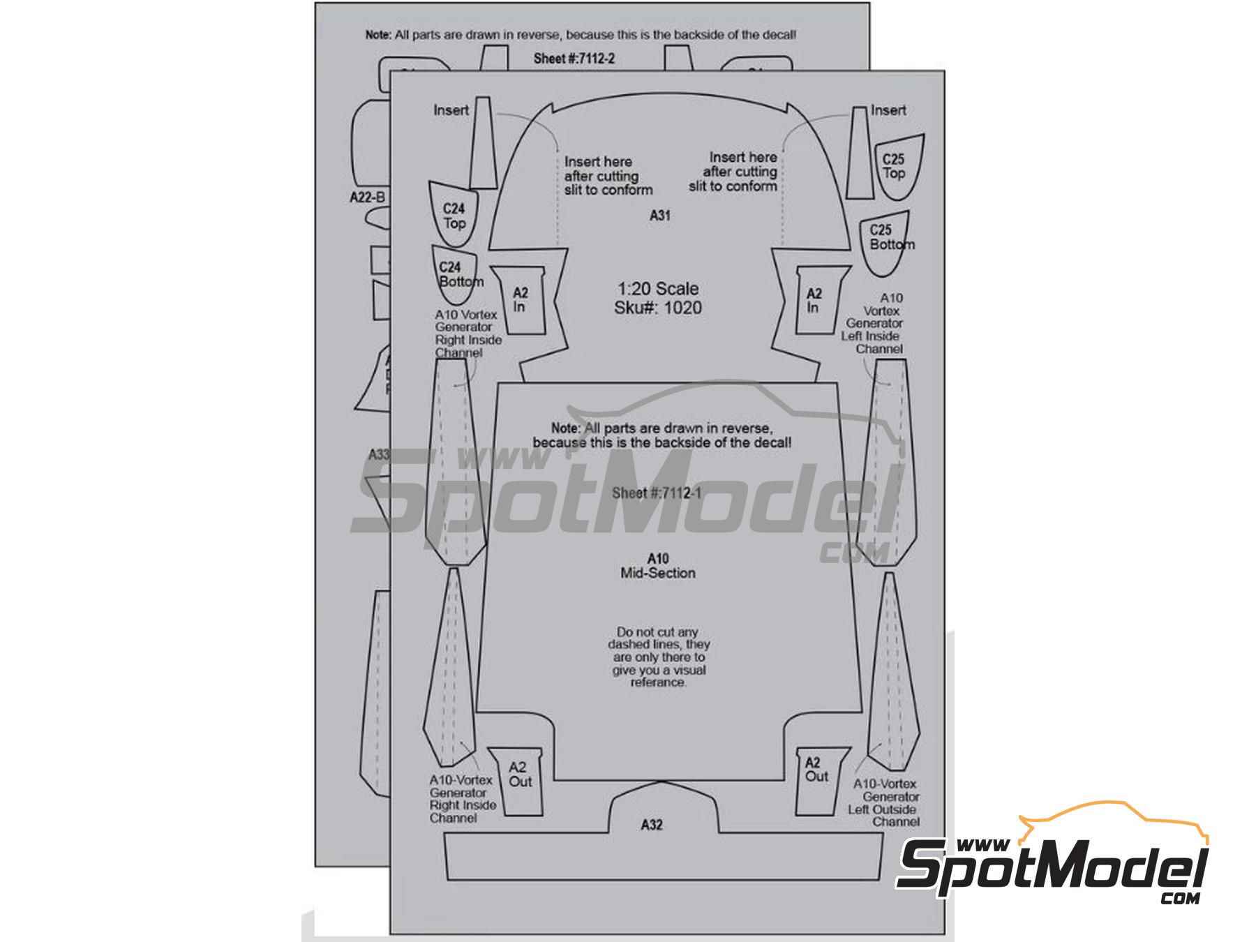 Image 2: Porsche 911 GT1 | Carbon fibre pattern decal set in 1/24 scale manufactured by Scale Motorsport (ref.&nbsp;SM7112, also 0810614007124 and 7112)