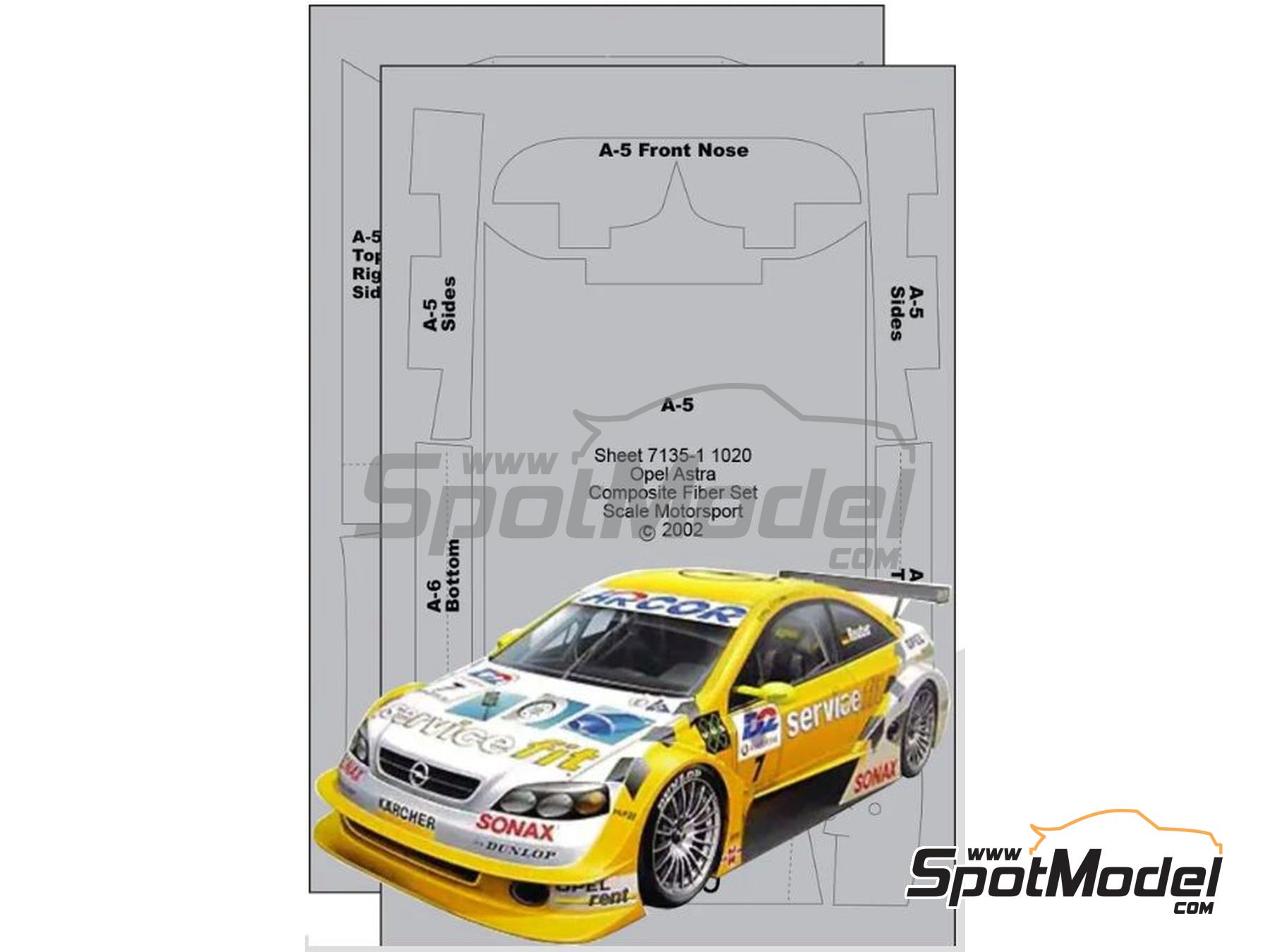 Image 1: Opel Astra DTM | Patron de fibra de carbono en calca en escala 1/24 fabricado por Scale Motorsport (ref. SM7135, tambien 7135)