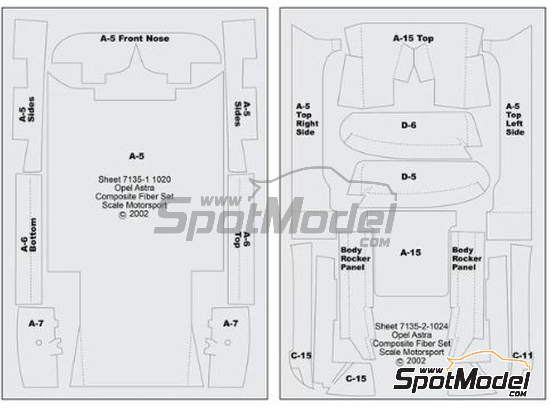 Image 2: Opel Astra DTM | Patron de fibra de carbono en calca en escala 1/24 fabricado por Scale Motorsport (ref. SM7135, tambien 7135)