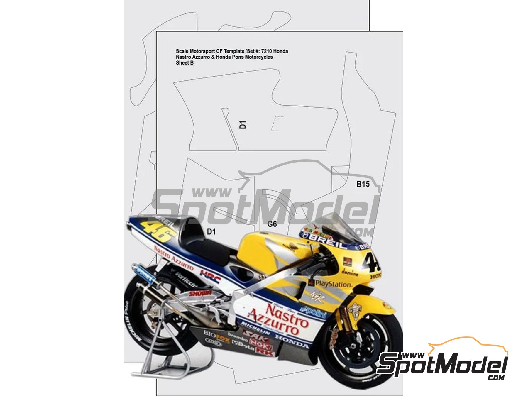 Image 1: Honda NSR 500 | Carbon fibre pattern decal set in 1/12 scale manufactured by Scale Motorsport (ref.&nbsp;SM7210, also 0810614002105 and 7210)