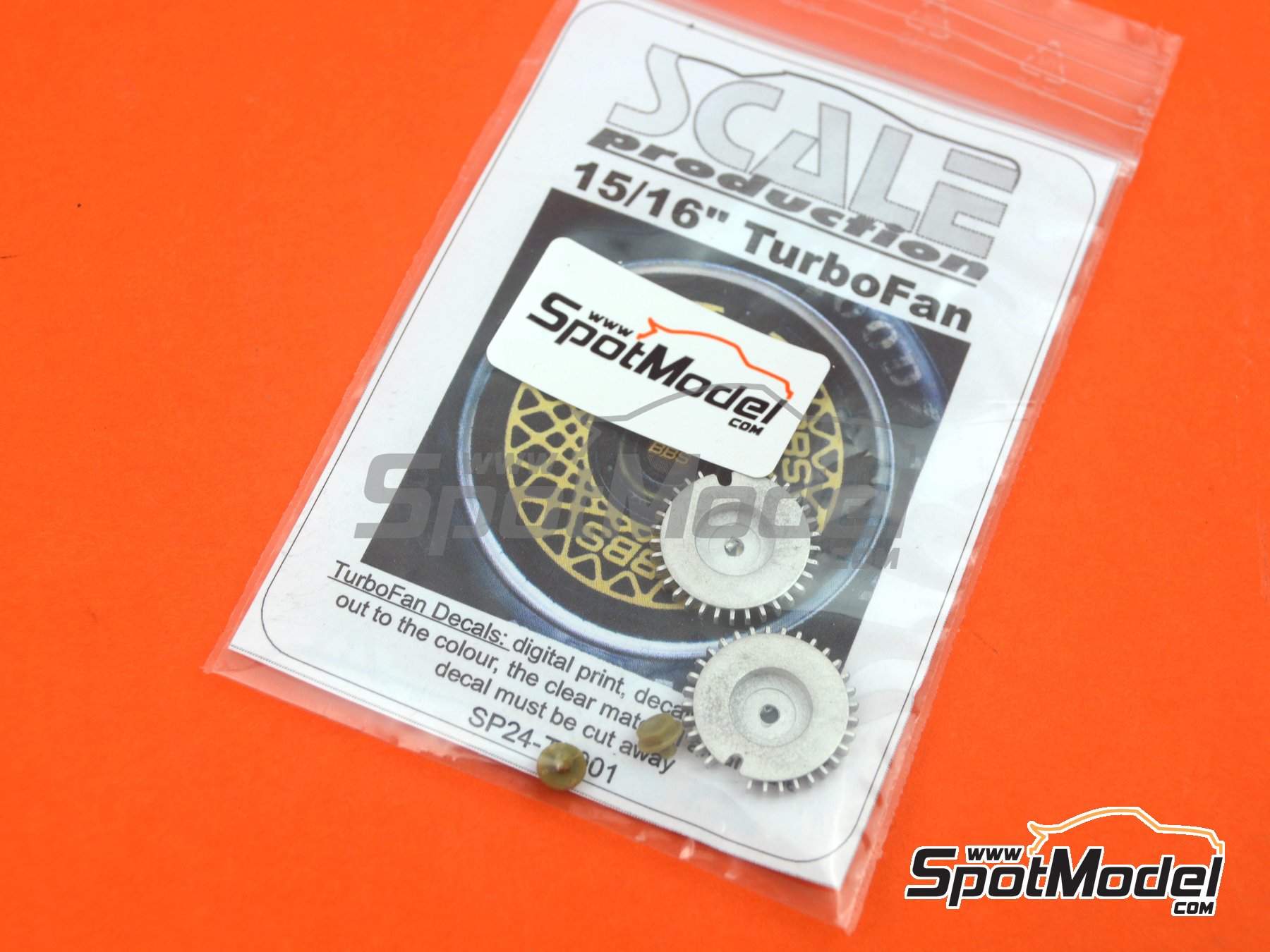Image 5: BBS Turbo Fan 15'' and 16'' | Detail in 1/24 scale manufactured by Scale Production (ref.&nbsp;SP24-TF001-1, also SP_TF001#1+DECAL)