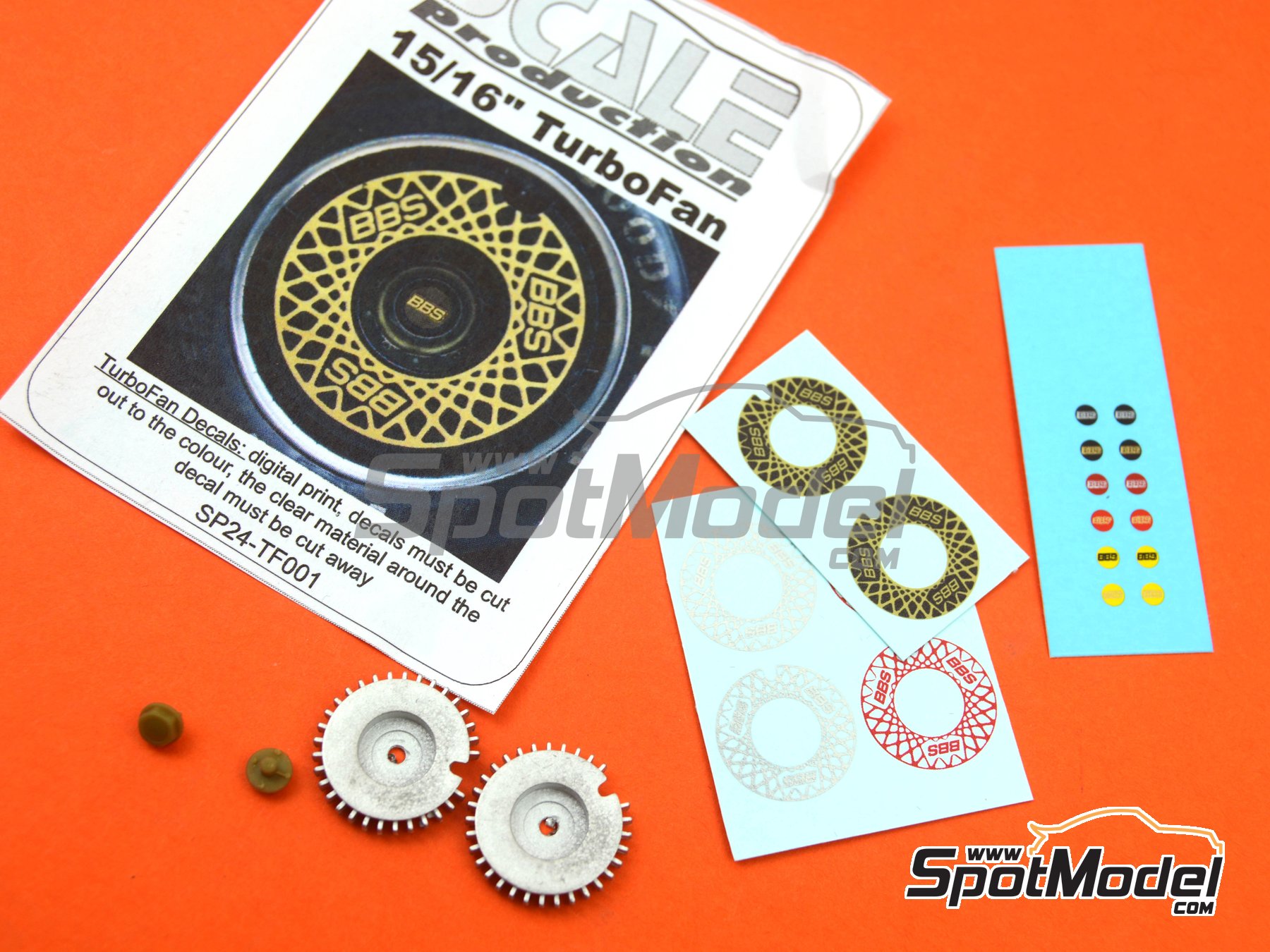 Image 6: BBS Turbo Fan 15'' and 16'' | Detail in 1/24 scale manufactured by Scale Production (ref.&nbsp;SP24-TF001-1, also SP_TF001#1+DECAL)