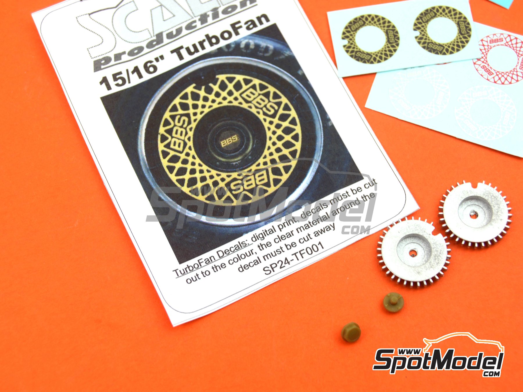 Image 10: BBS Turbo Fan 15'' and 16'' | Detail in 1/24 scale manufactured by Scale Production (ref.&nbsp;SP24-TF001-1, also SP_TF001#1+DECAL)