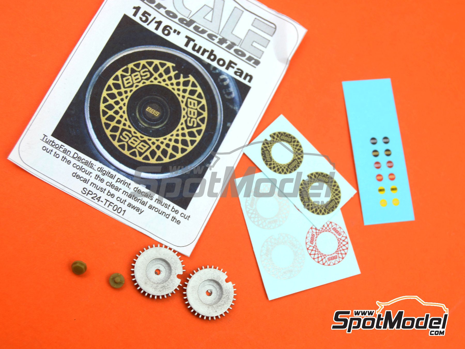 Image 11: BBS Turbo Fan 15'' and 16'' | Detail in 1/24 scale manufactured by Scale Production (ref.&nbsp;SP24-TF001-1, also SP_TF001#1+DECAL)