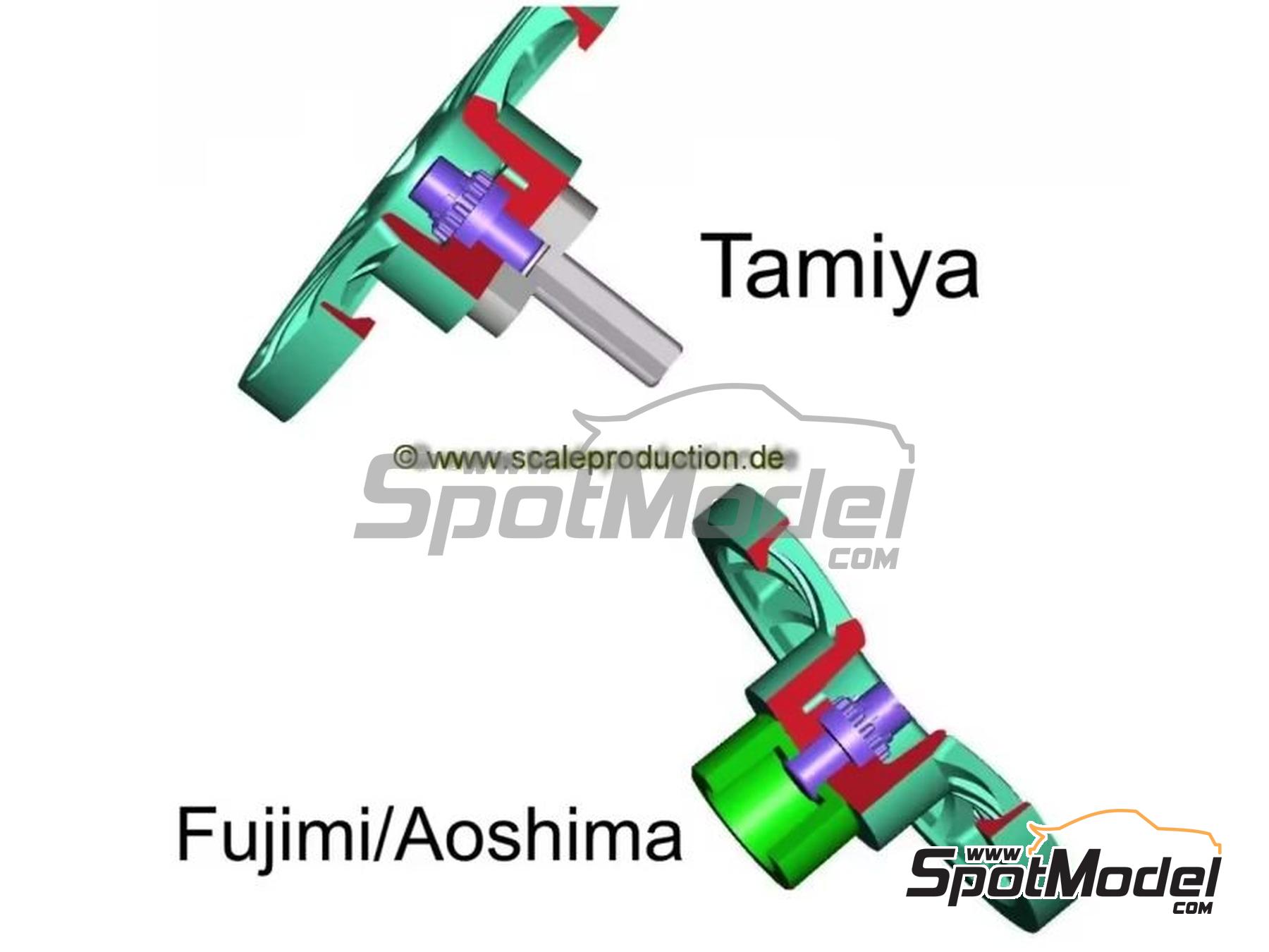Image 1: Universal Mounting System for wheels | Upgrade in 1/24 scale manufactured by Scale Production (ref.&nbsp;SP24-UMS)