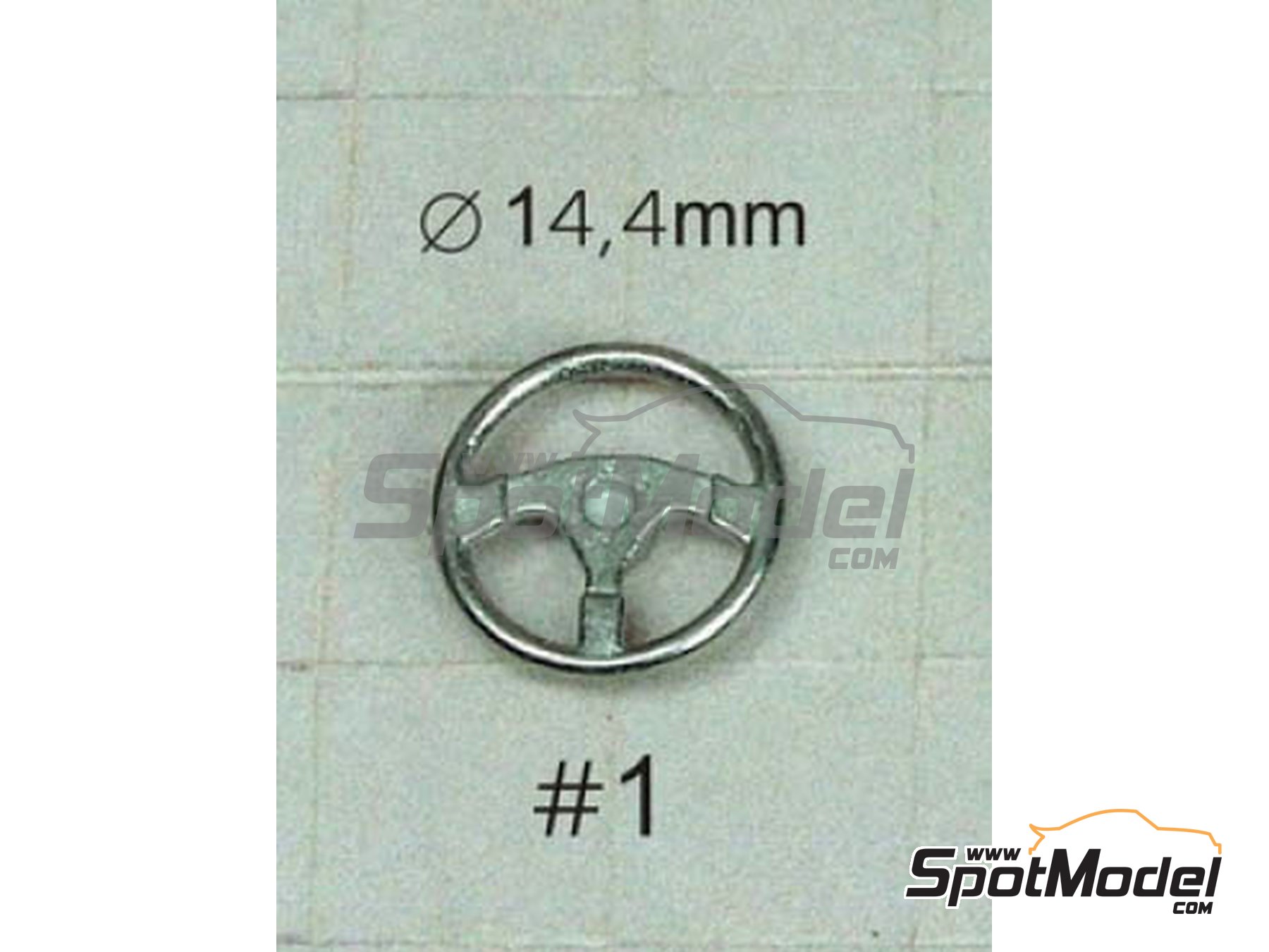 Image 1: Three spoked steering wheel | Steering wheel in 1/24 scale manufactured by Scale Production (ref.&nbsp;SP24093-1)