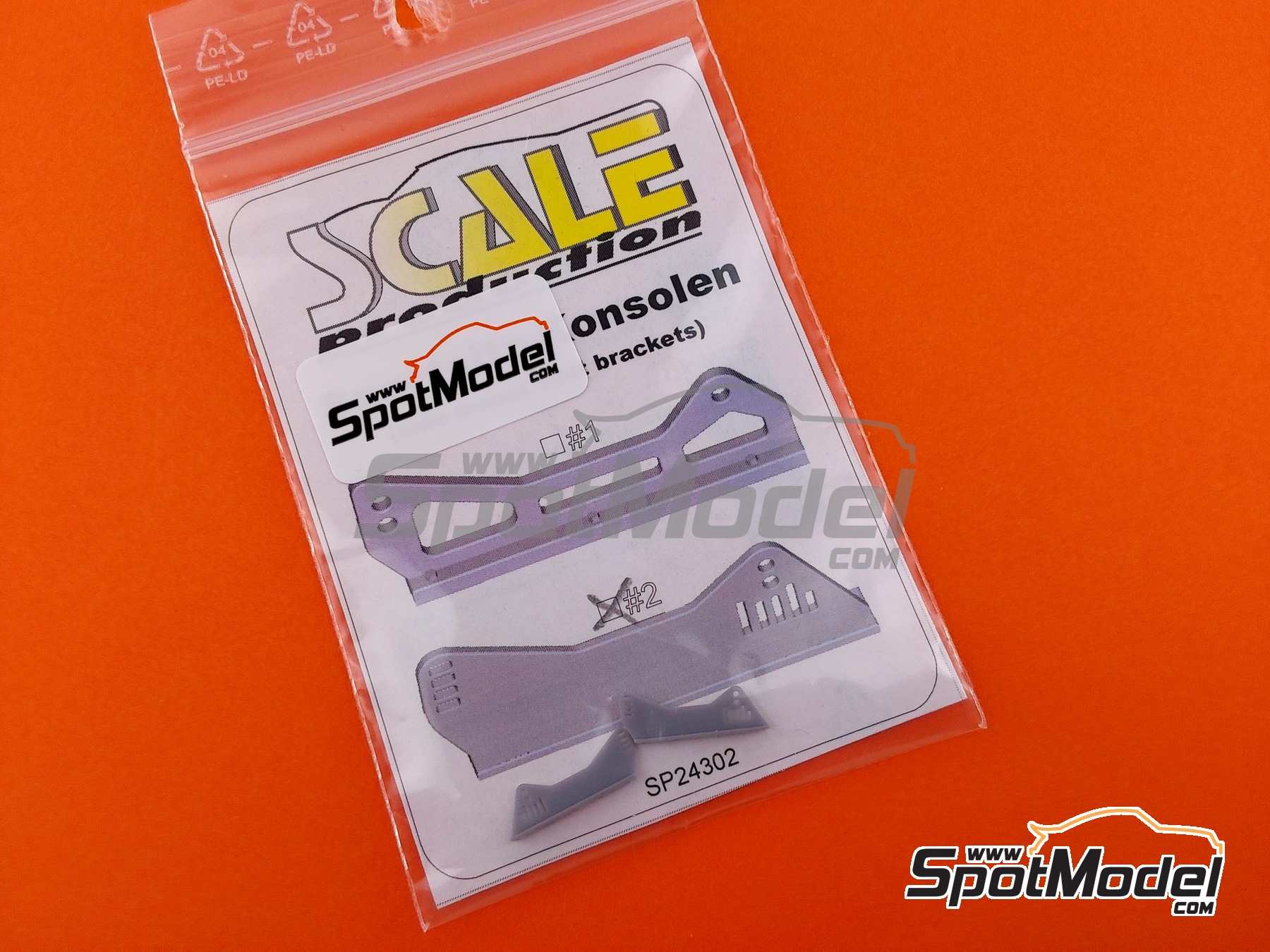Image 4: Side mount seat brackets - type 2 | Detail in 1/24 scale manufactured by Scale Production (ref.&nbsp;SP24302-2, also SP24302#2)
