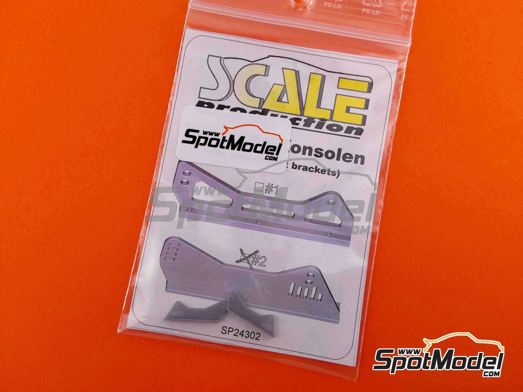 Image 5: Side mount seat brackets - type 2 | Detail in 1/24 scale manufactured by Scale Production (ref.&nbsp;SP24302-2, also SP24302#2)
