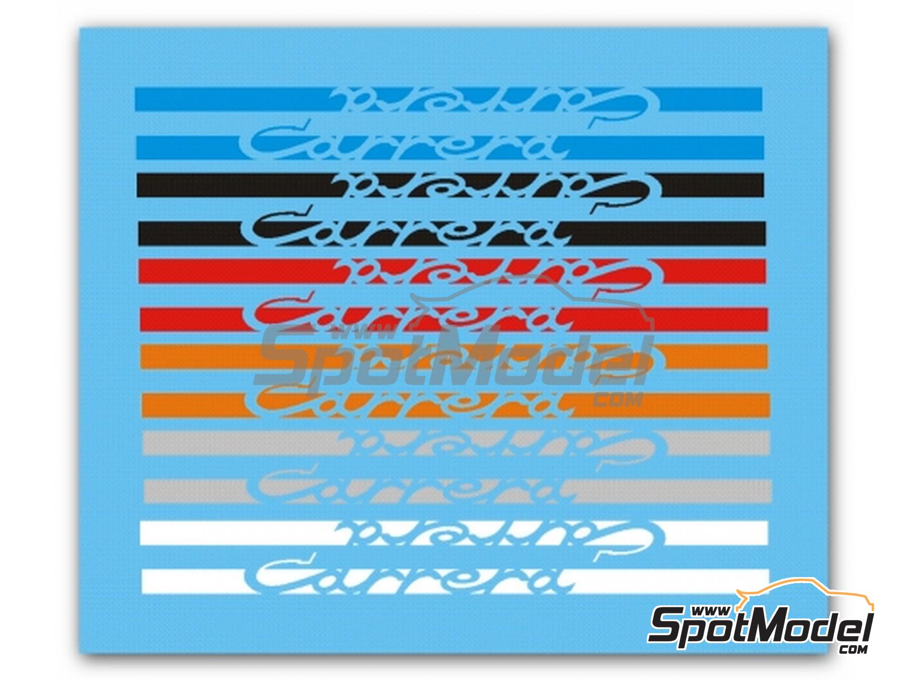 Image 1: Porsche Carrera stripes | Logotypes in 1/24 scale manufactured by Scale Production (ref.&nbsp;SPD24061)