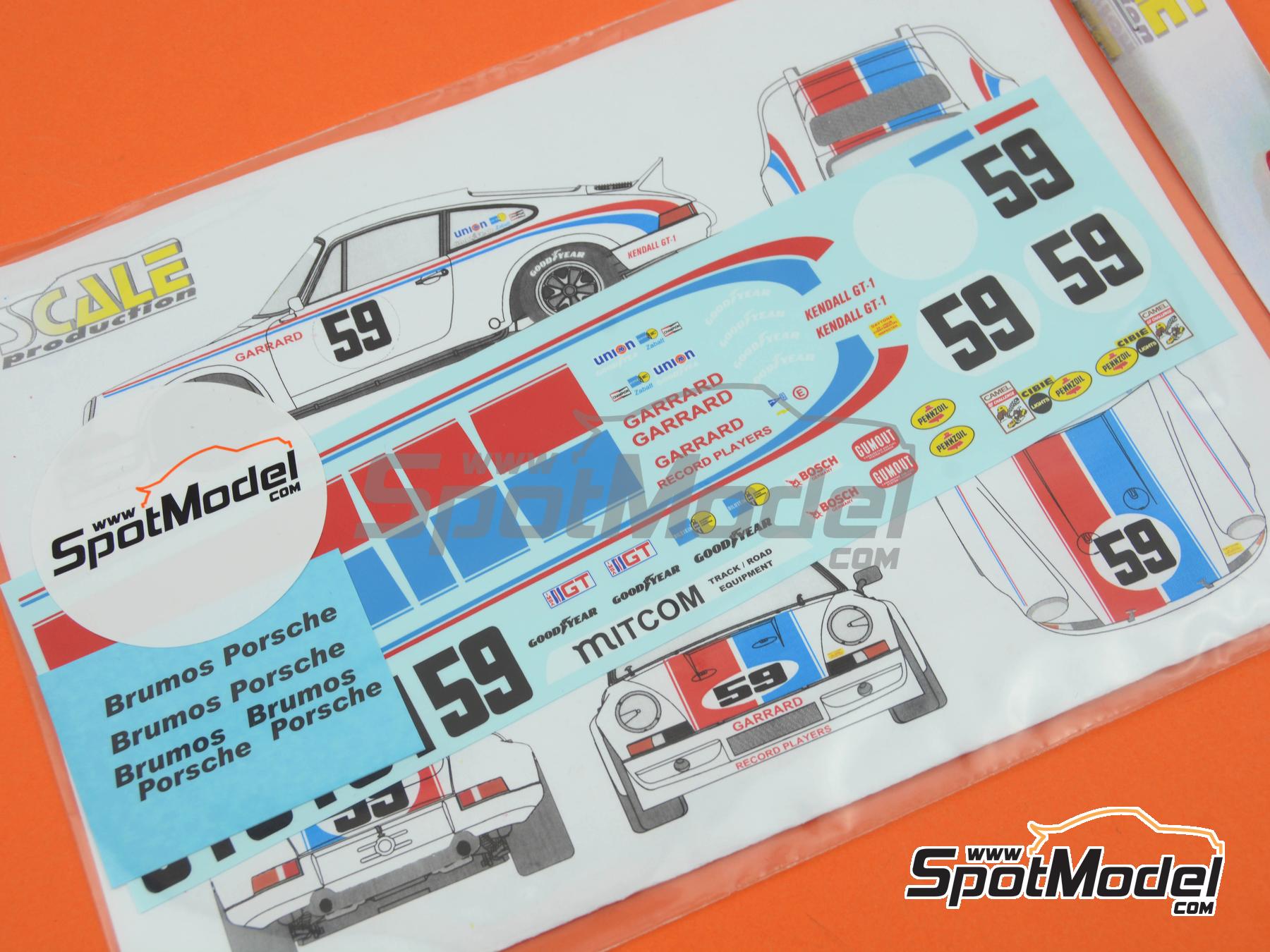 Image 4: Porsche 911 RSR 2.8 - Porsche 934/5 Equipo Brumos Racing patrocinado por Garrard - 12 Horas de Sebring, 24 Horas de Daytona 1973 y 1977 | Decoraci&oacute;n en escala&nbsp;1/24 fabricado por Scale Production (ref.&nbsp;SPD24062)