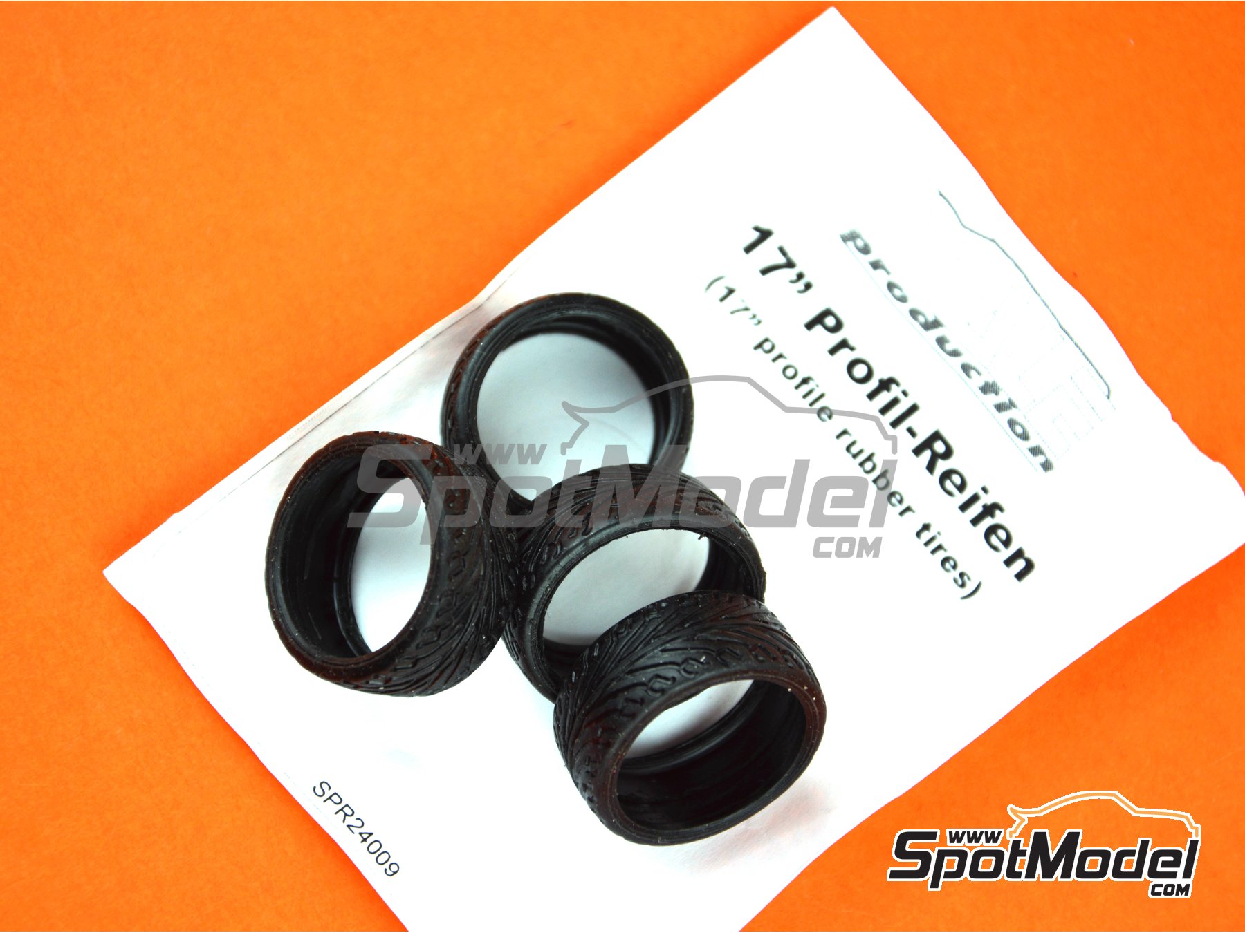 Image 4: 17 inches tread tyres | Tyre set in 1/24 scale manufactured by Scale Production (ref.&nbsp;SPR24009)