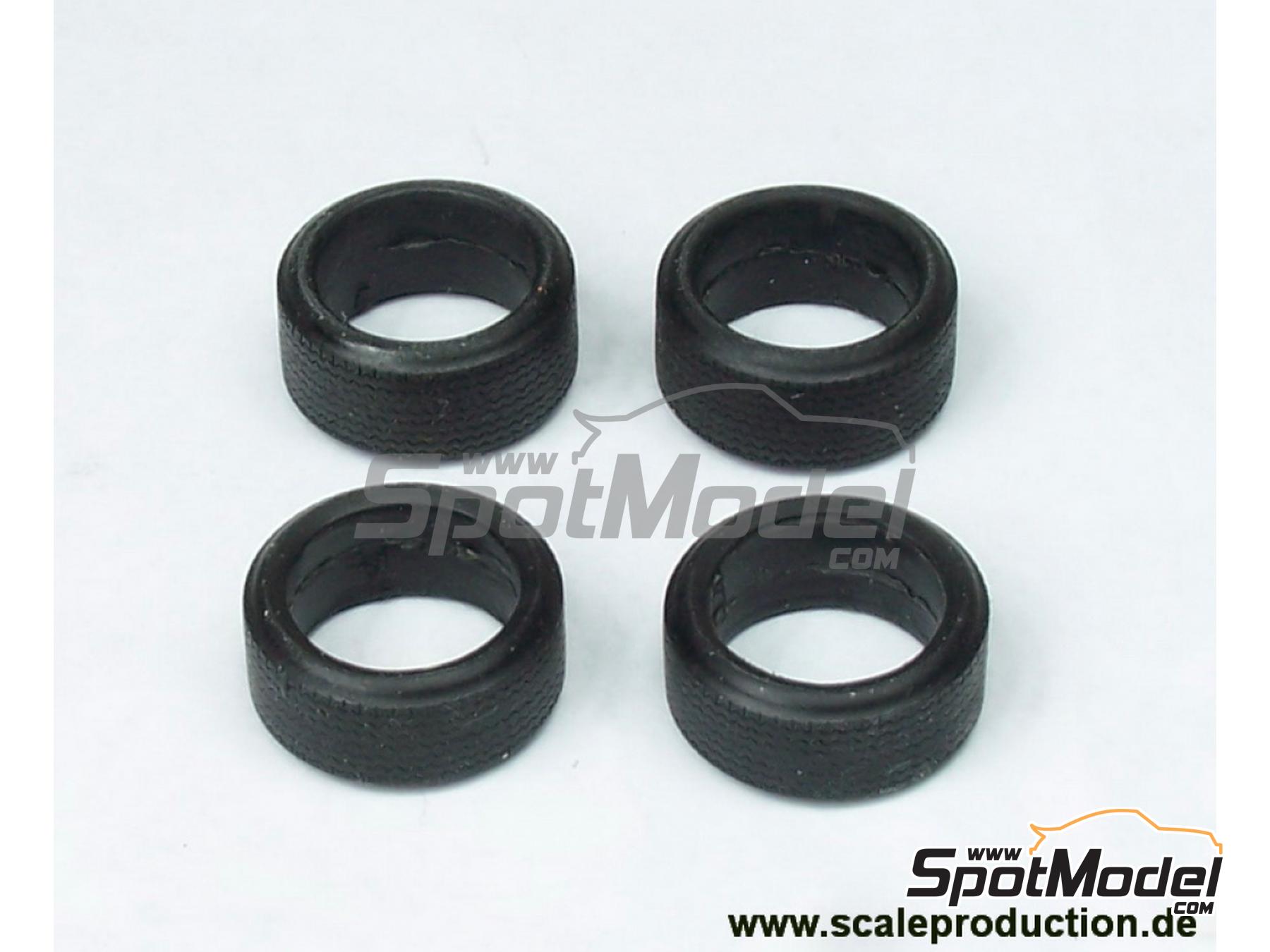 Image 1: Tread tires 15/16-inches | Tyre set in 1/24 scale manufactured by Scale Production (ref.&nbsp;SPR24013)