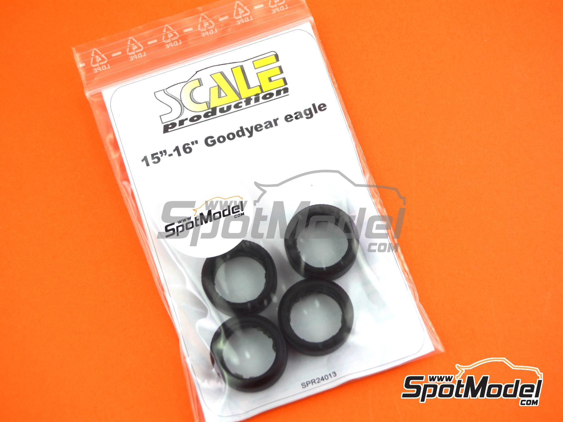 Image 3: Tread tires 15/16-inches | Tyre set in 1/24 scale manufactured by Scale Production (ref.&nbsp;SPR24013)