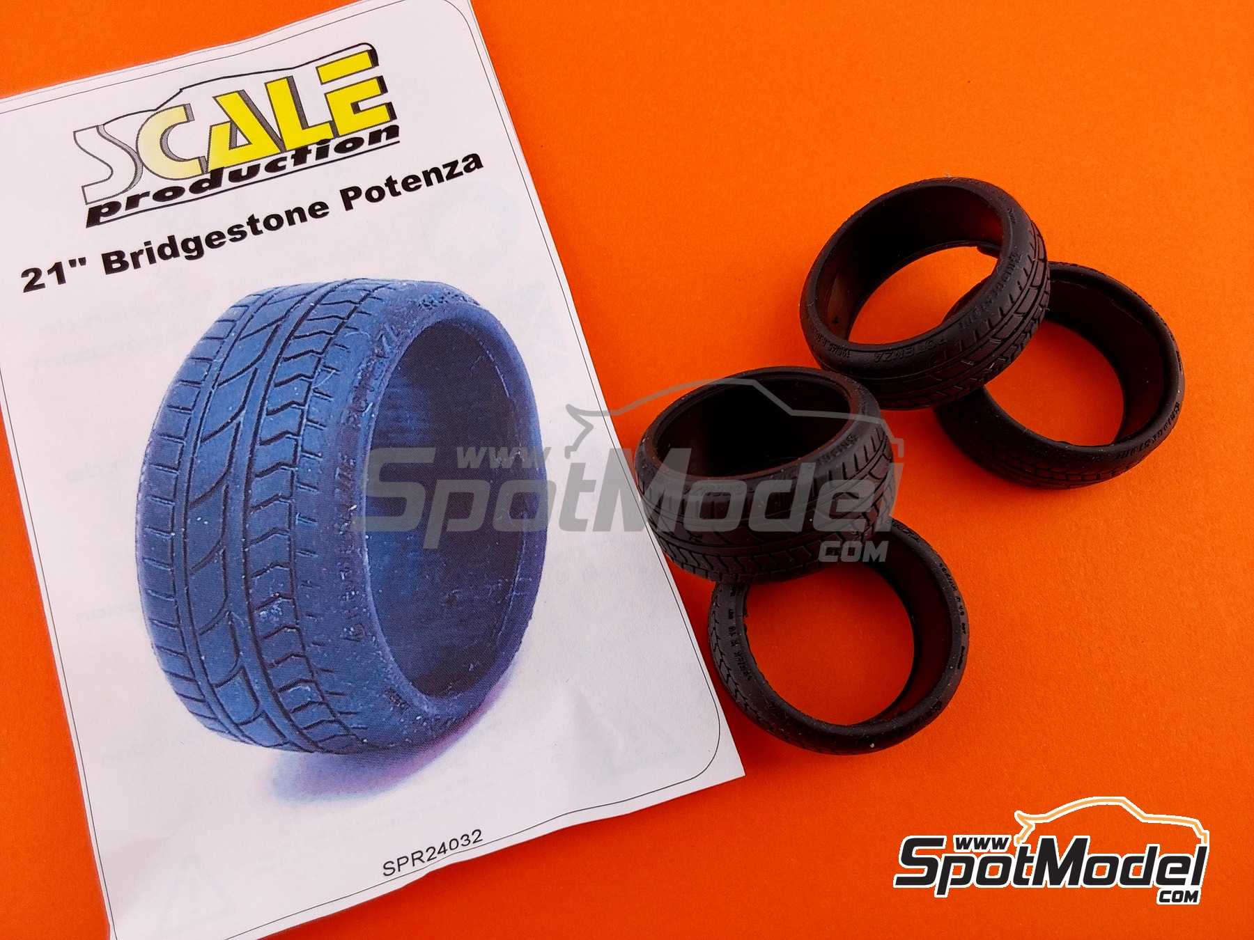 Image 4: Bridgestone de 21 pulgadas Perfil "estirado" | Neum&aacute;ticos en escala&nbsp;1/24 fabricado por Scale Production (ref.&nbsp;SPR24032)