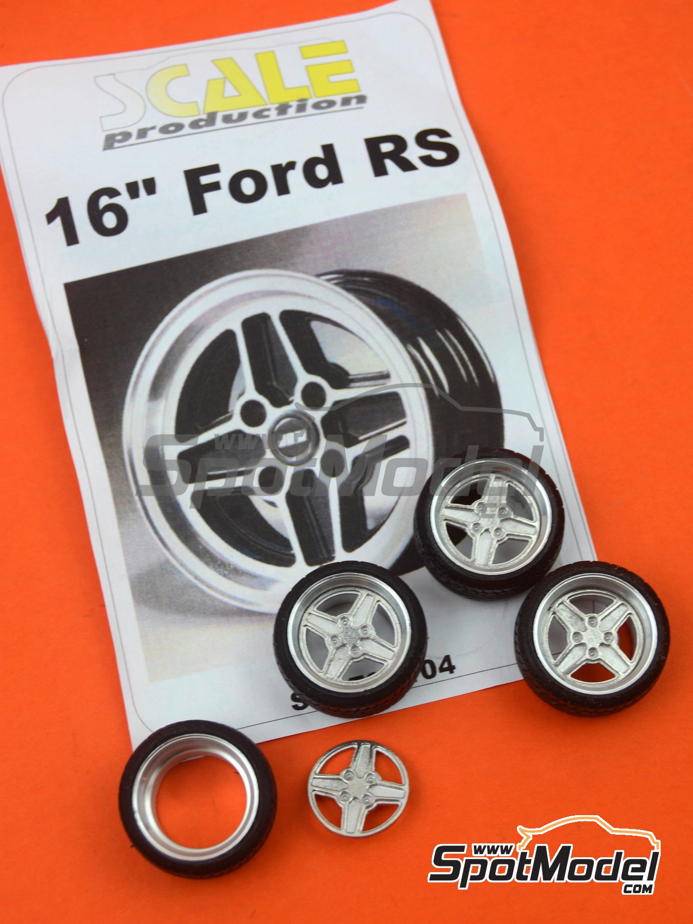 1/43rd scale 6 spoke alloy wheels by K&R Replicas for cars with 16" wheels 