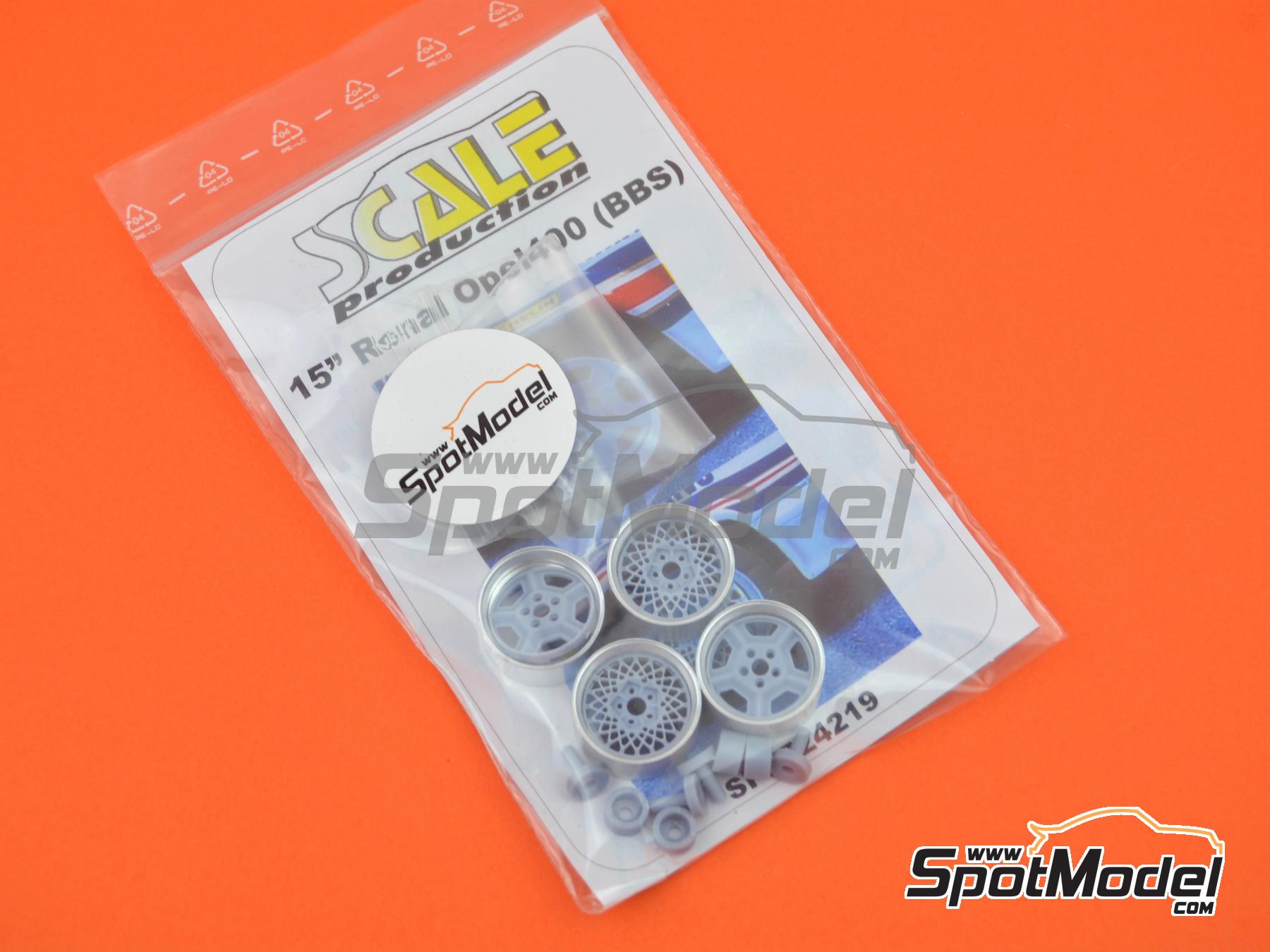 Image 4: Ronal + BBS 15 pulgadas para Opel Ascona 400 | Llantas en escala 1/24 fabricado por Scale Production (ref. SPRF24219)