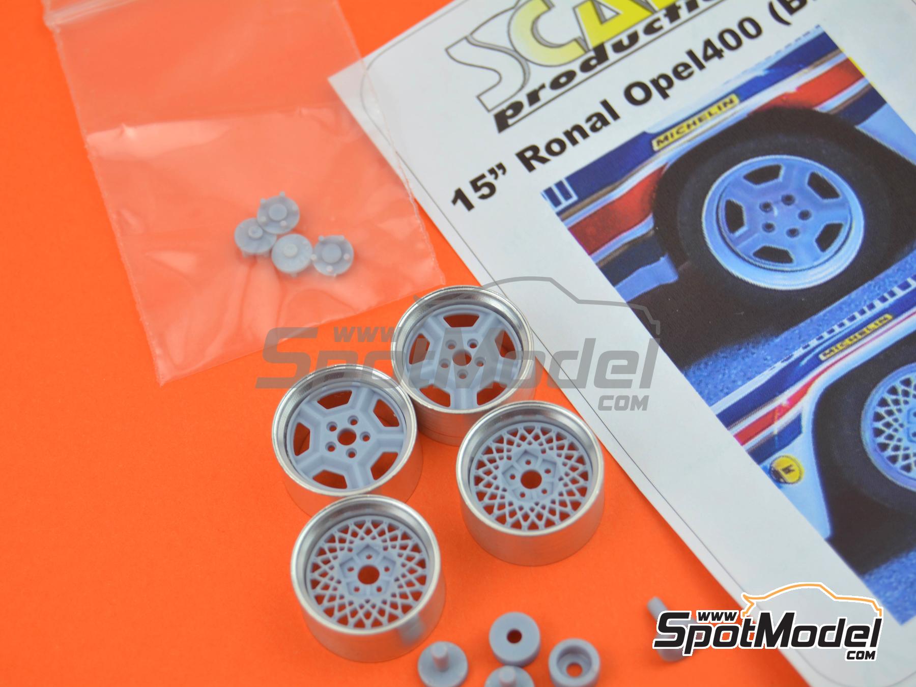 Image 7: Ronal + BBS 15 pulgadas para Opel Ascona 400 | Llantas en escala 1/24 fabricado por Scale Production (ref. SPRF24219)