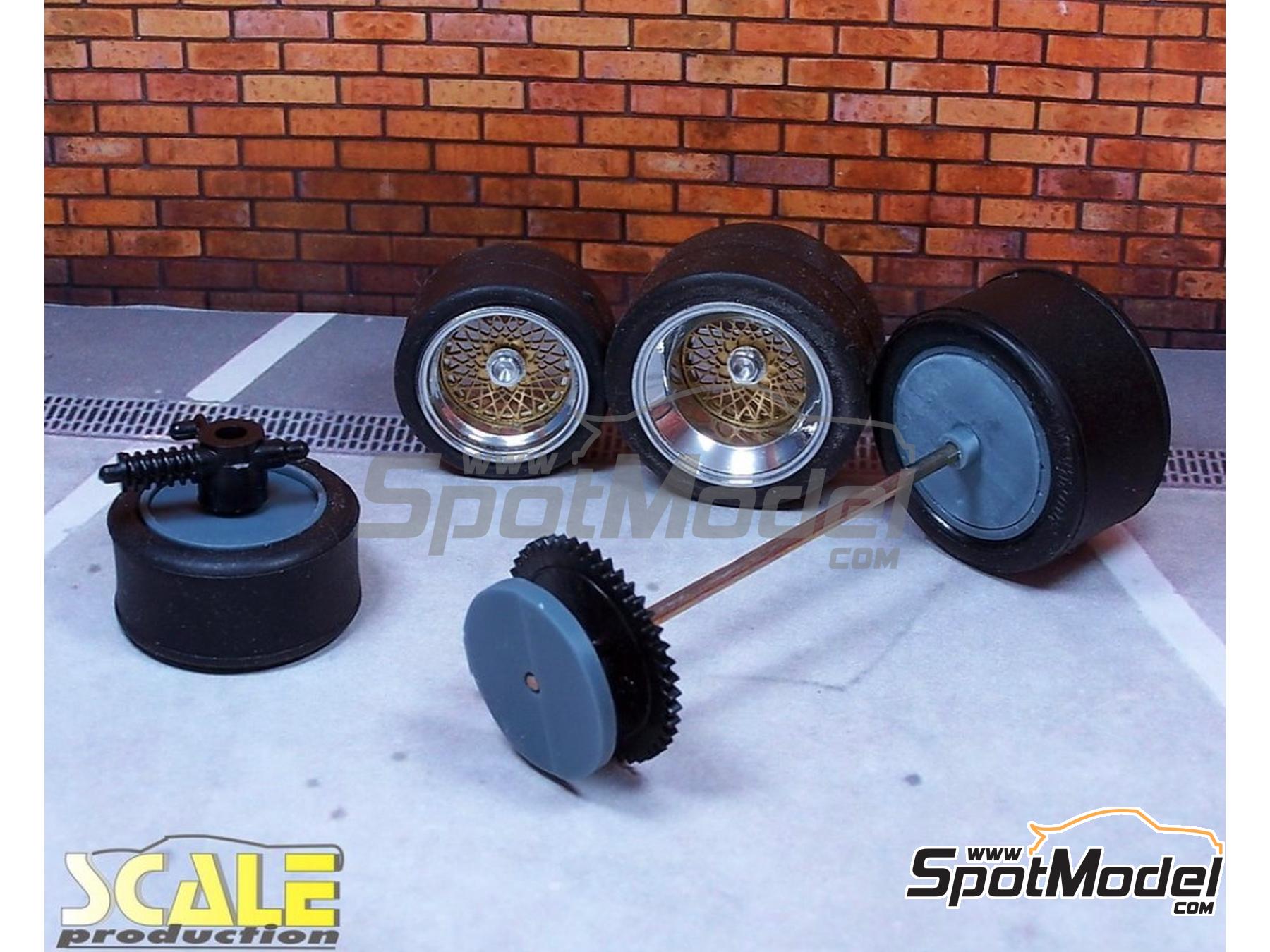 Image 3: BBS E50 de 16 y 19 pulgadas con neum&aacute;ticos lisos para Grupo 5 | Set de llantas y neum&aacute;ticos en escala&nbsp;1/24 fabricado por Scale Production (ref.&nbsp;SPRF24221+SLICKS)