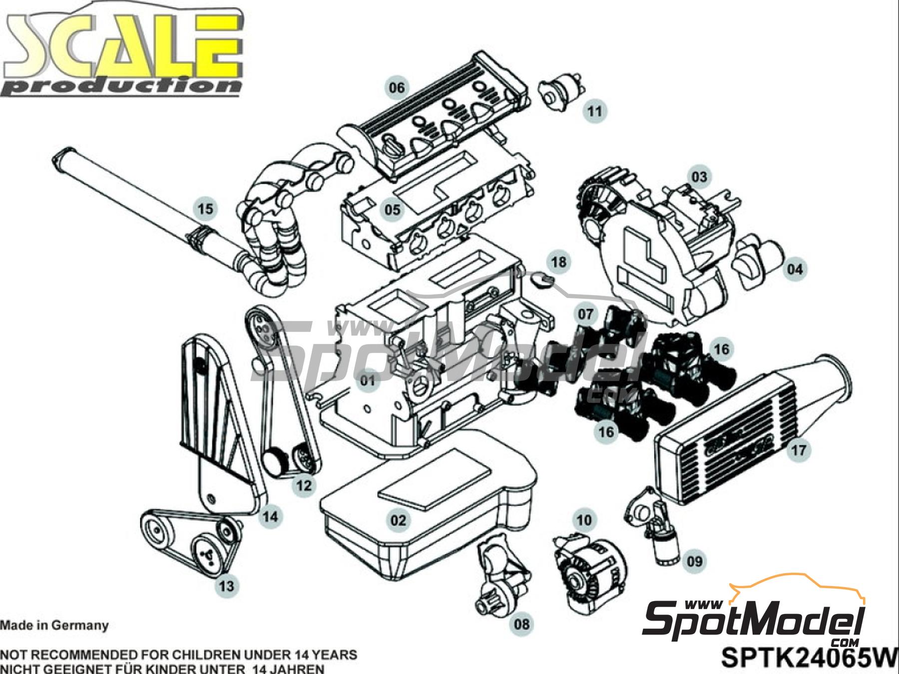 Image 3: Volkswagen 1.8L 16V with Weber carburettors | Engine in 1/24 scale manufactured by Scale Production (ref.&nbsp;SPTK24065--W, also SPTK24065W)