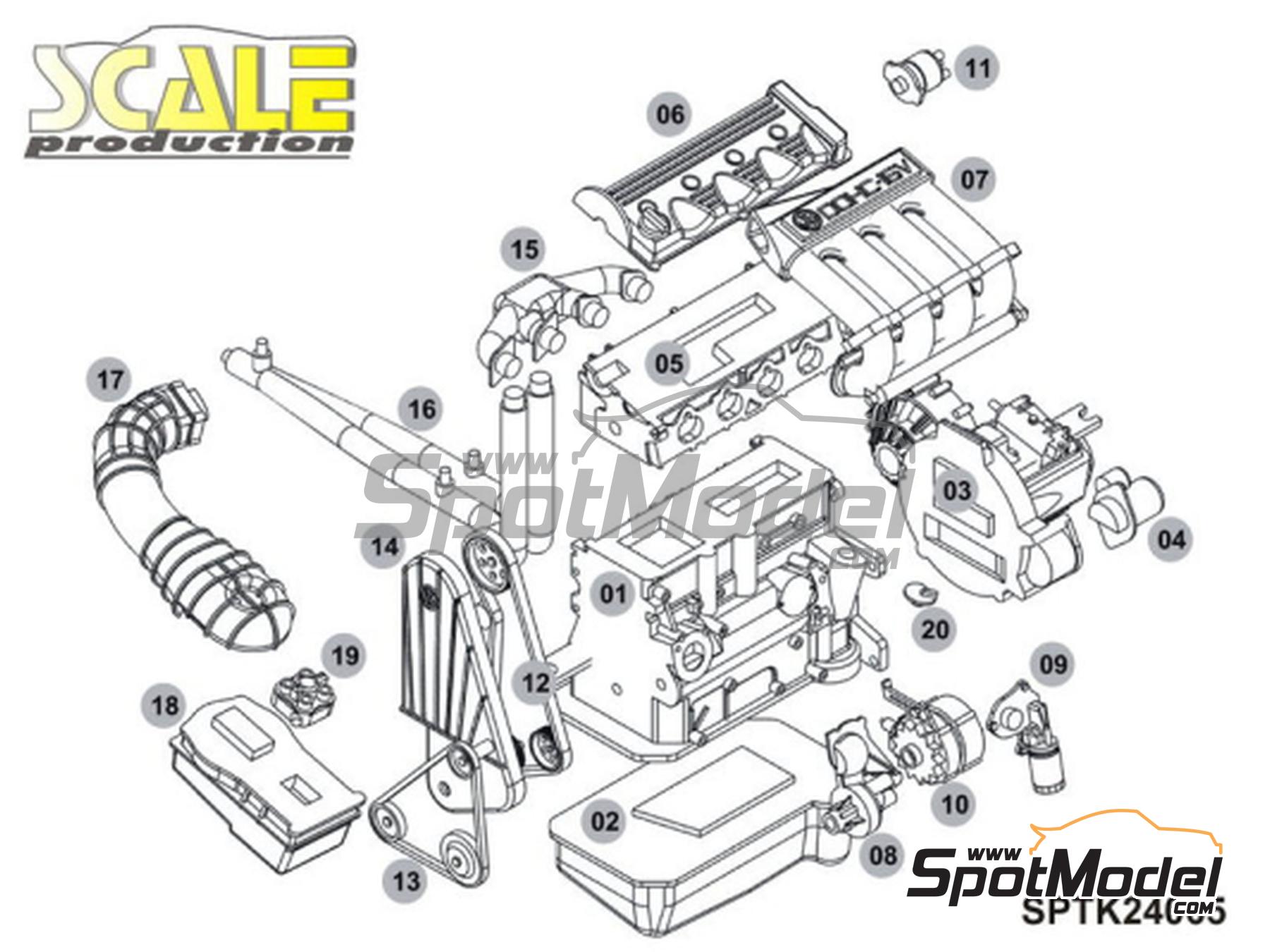 Image 4: Volkswagen 1.8L 16V | Engine in 1/24 scale manufactured by Scale Production (ref.&nbsp;SPTK24065, also SPTK24065-BLACK)
