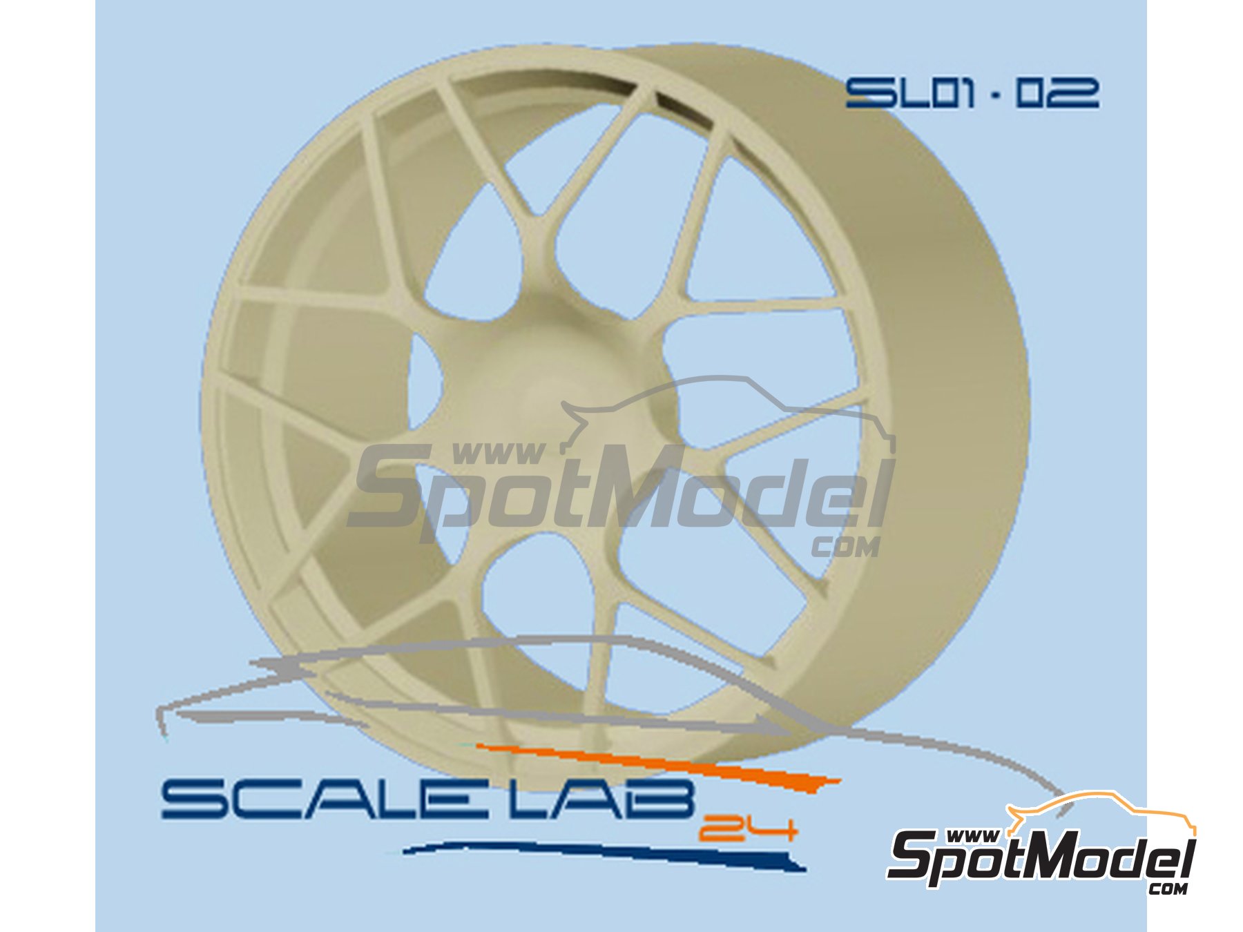 Image 1: FF_HR 21 inches | Rims and tyres set in 1/24 scale manufactured by ScaleLab 24 (ref.&nbsp;SL01-002)